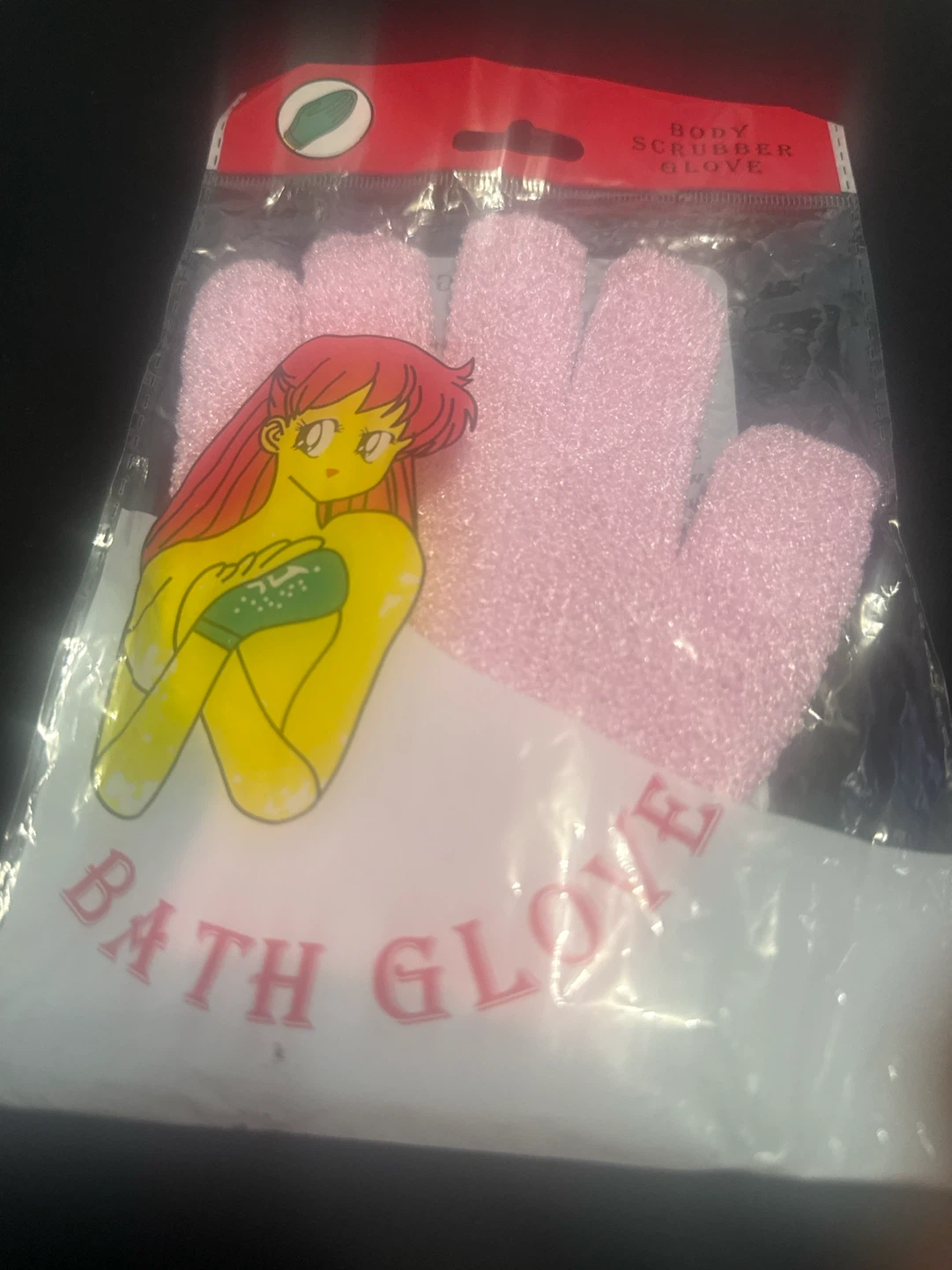 Pink Body Scrubber Bath Glove