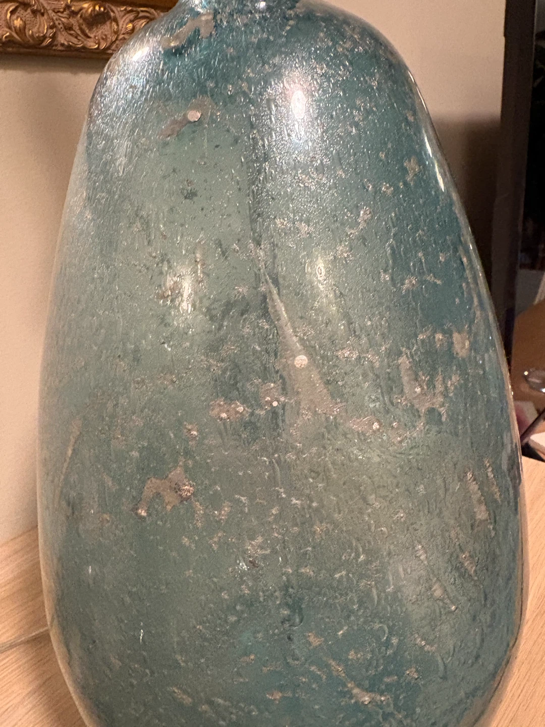 Scott Living Teardrop Shape Table Lamp - Green Speckled Glass - photo 3