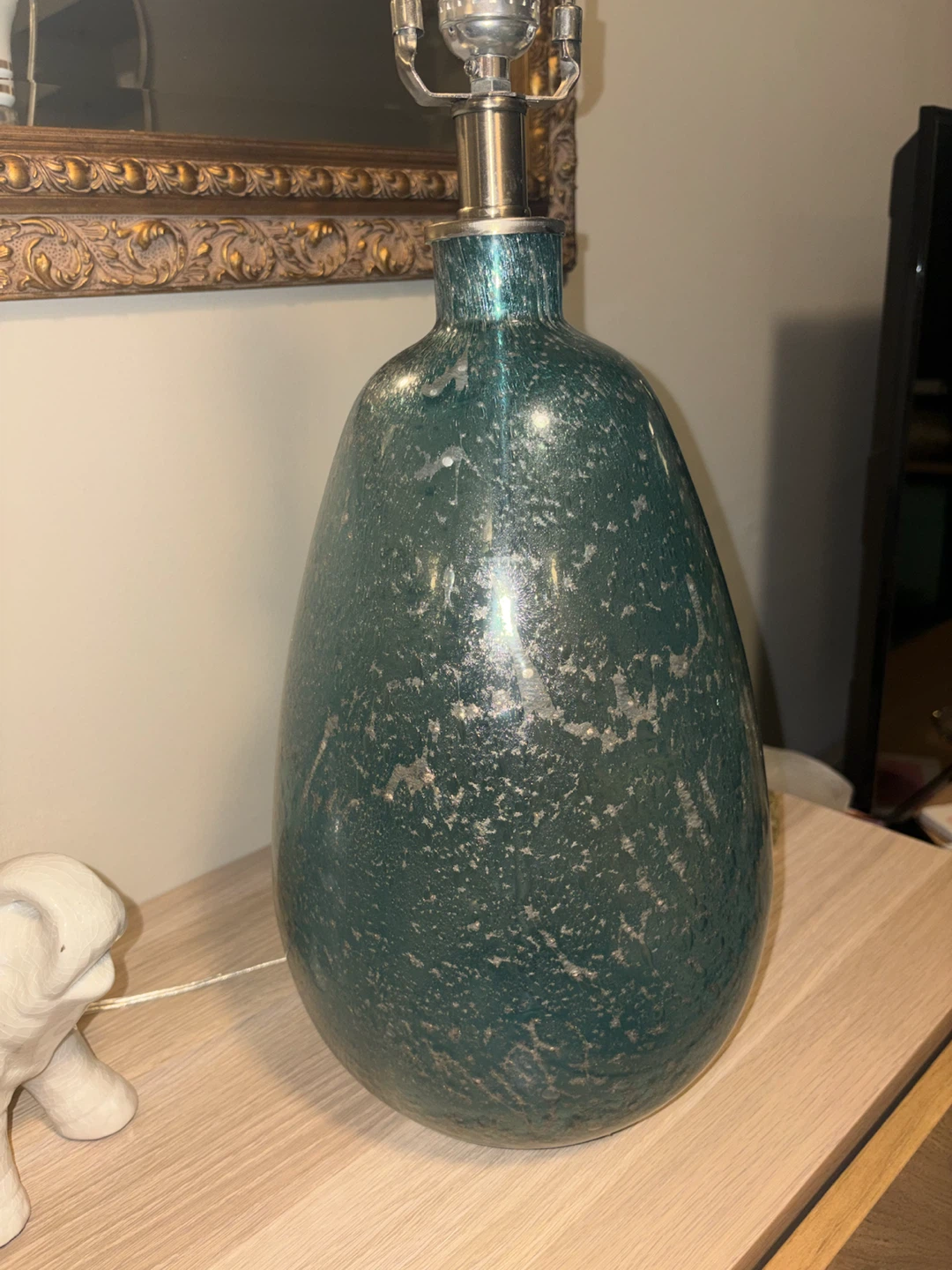 Scott Living Teardrop Shape Table Lamp - Green Speckled Glass - photo 4