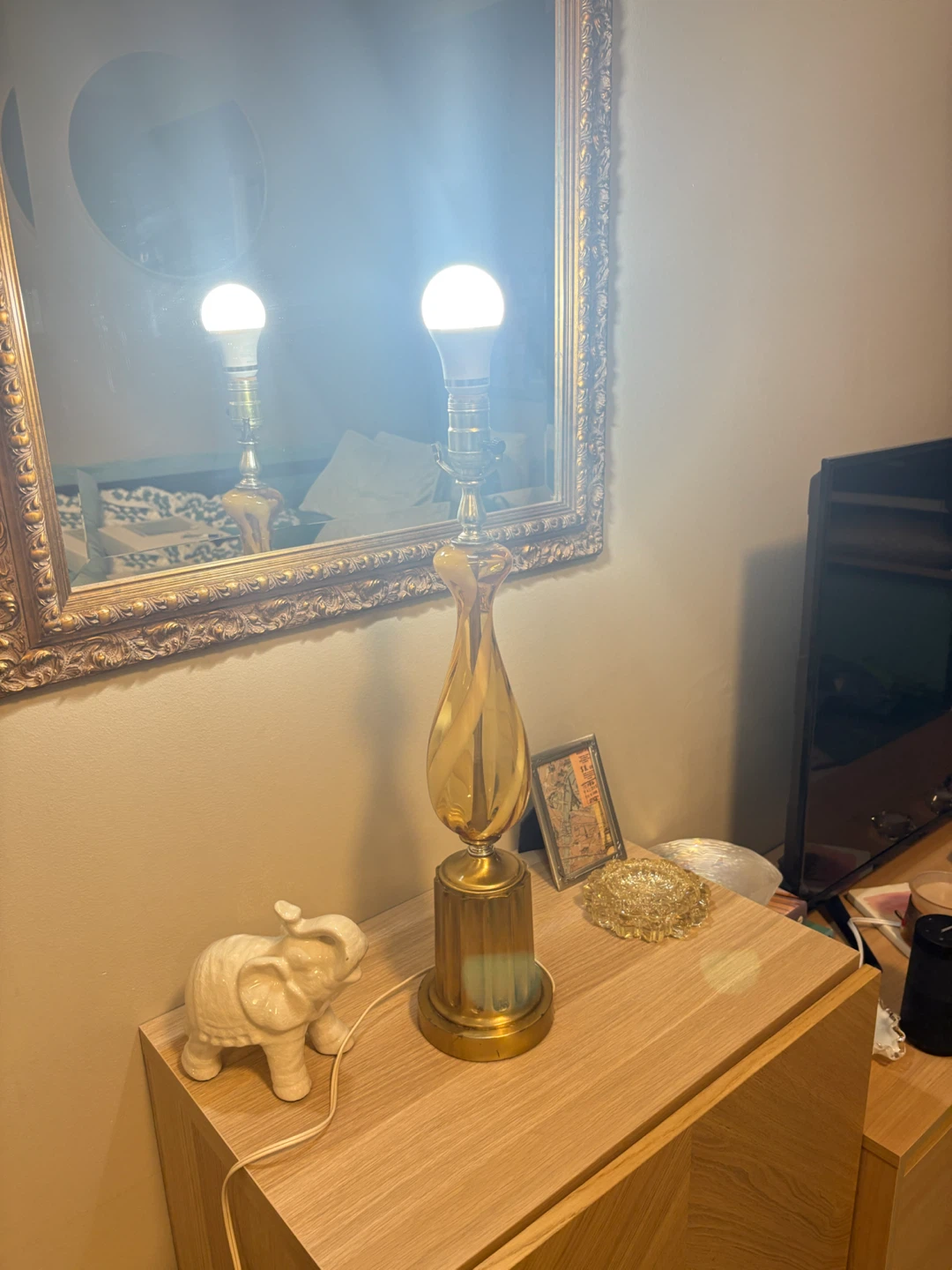 Vintage Swirl Glass Table Lamp - photo 2