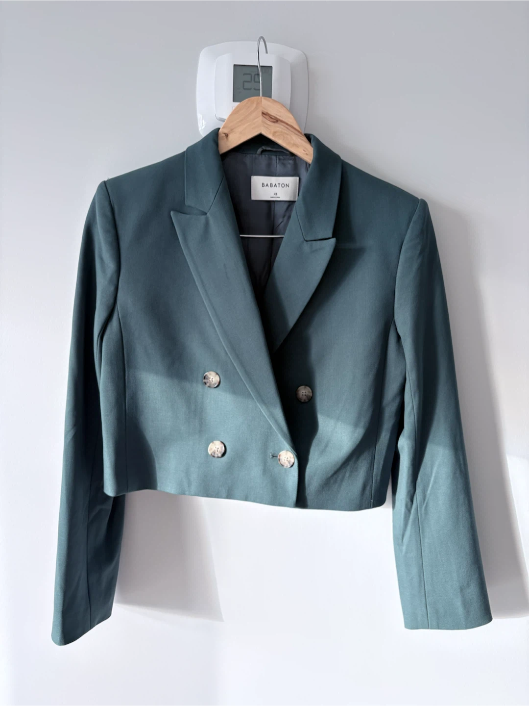 Babaton Cropped Blazer - Teal - Size XS