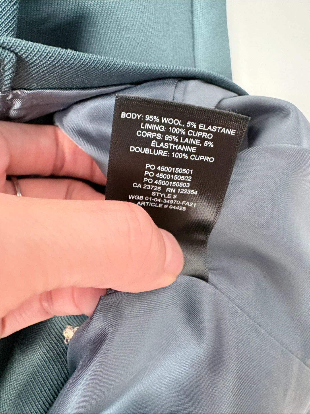 Babaton Cropped Blazer - Teal - Size XS - photo 4