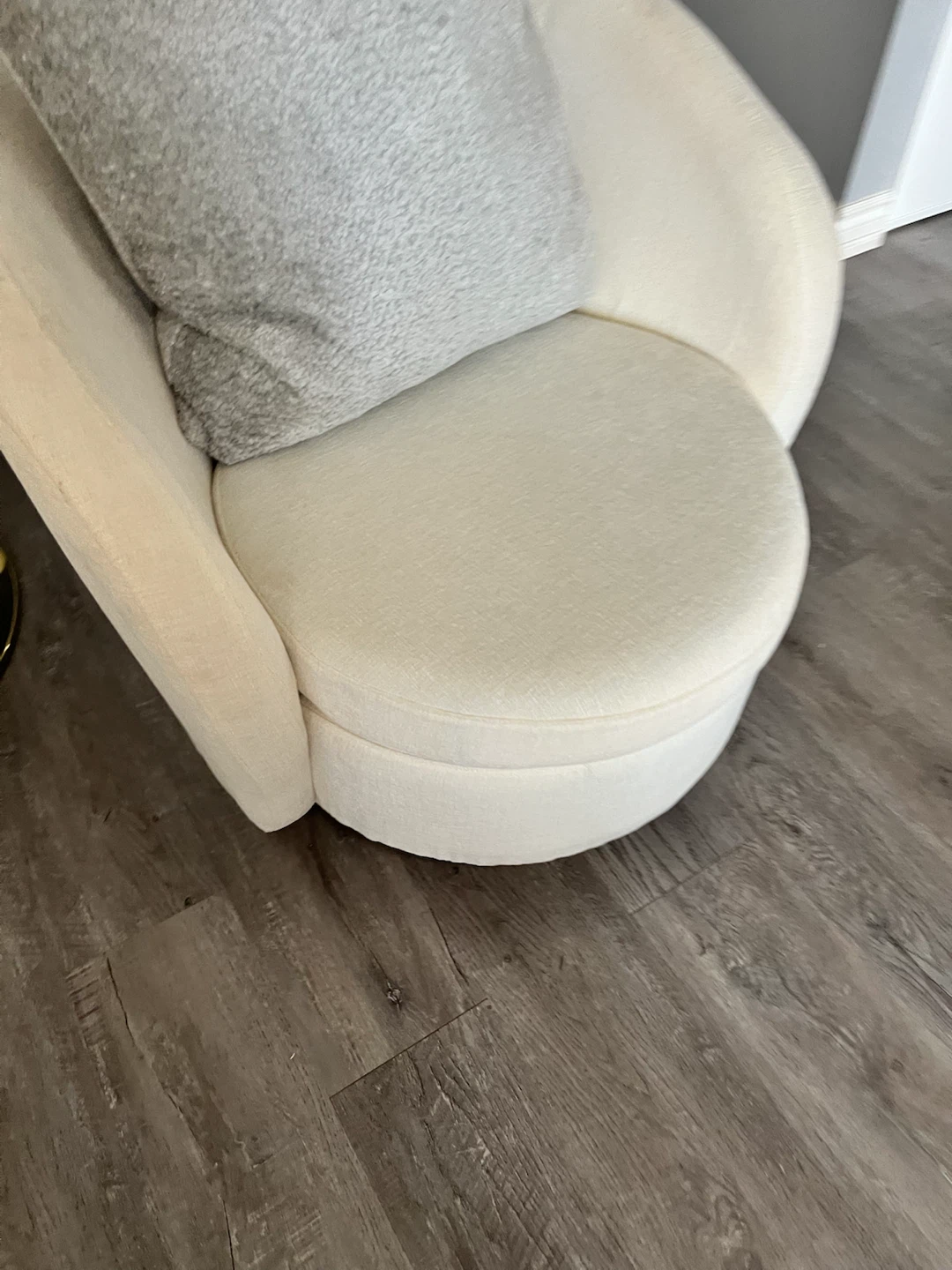 Cream Accent Chair with Grey Pillow - photo 2