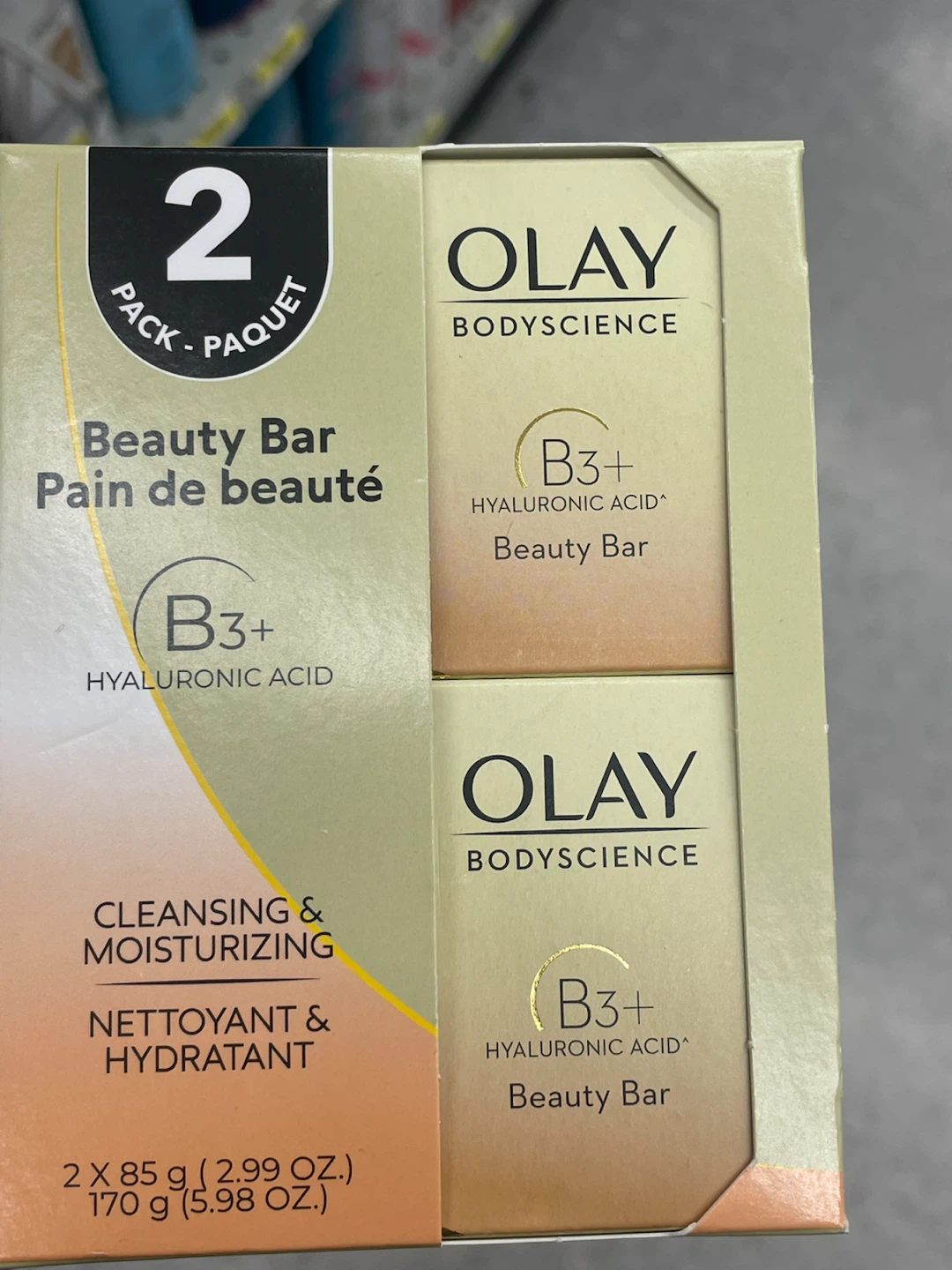 Olay BodyScience B3+ Hyaluronic Acid Beauty Bar (2 Pack)