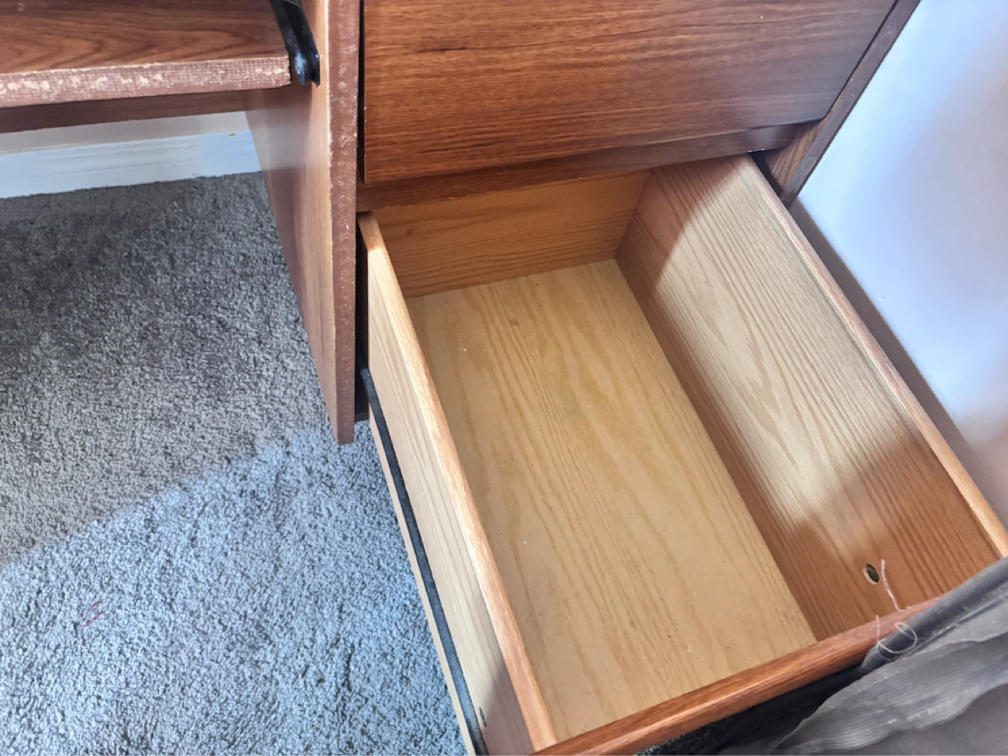 Wooden Desk with Keyboard Tray and Drawers - photo 2