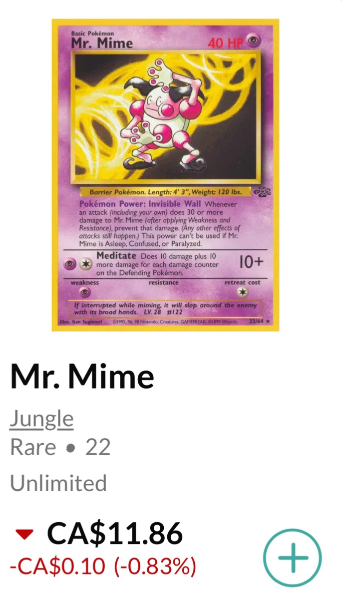 Mr. Mime • Pokémon Jungle Set *** - photo 3