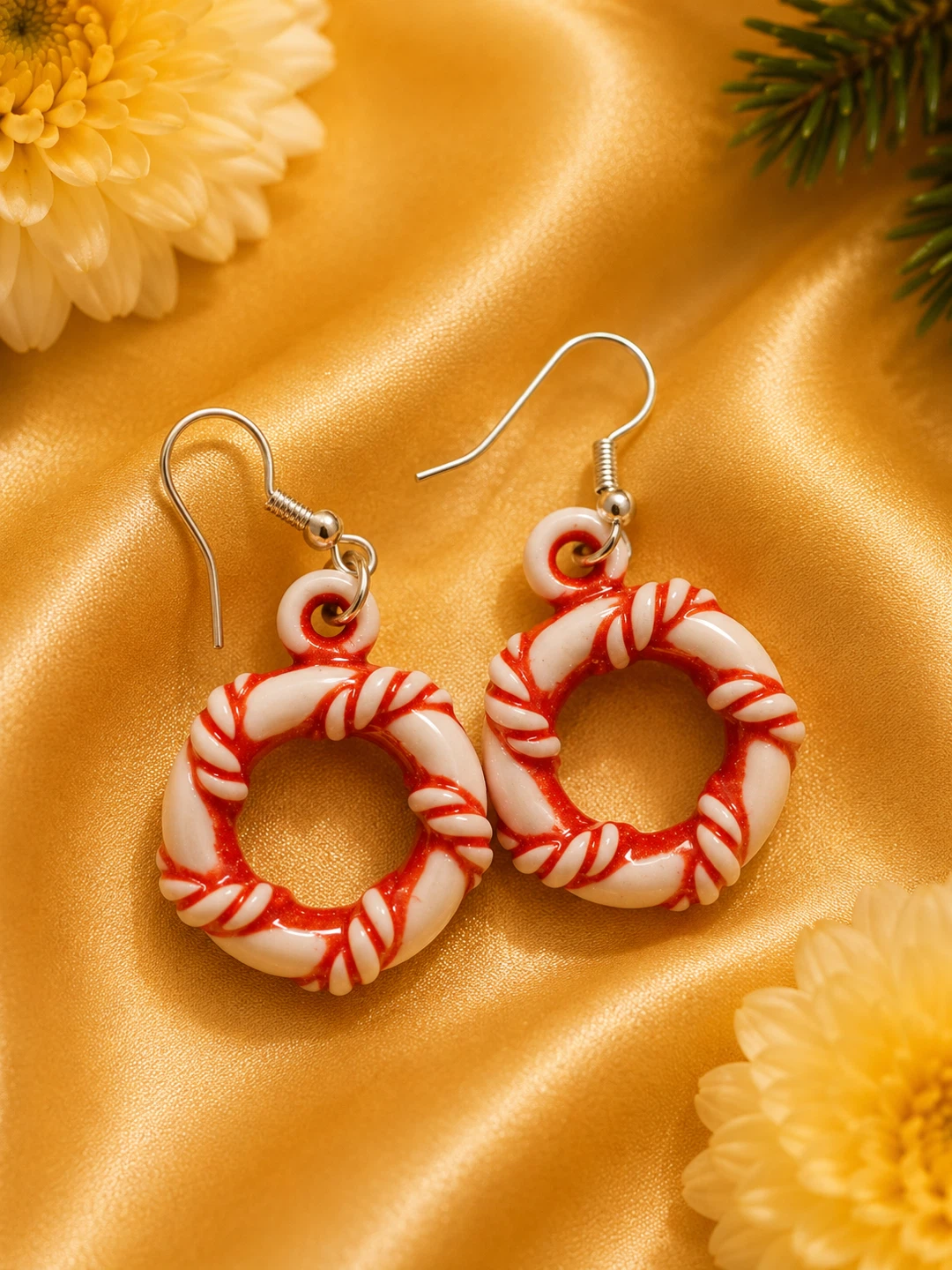 Candy Cane Hoop Earrings