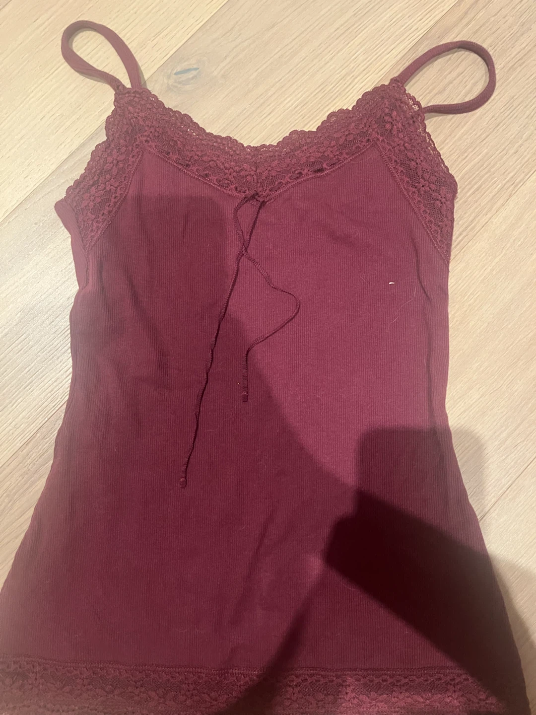 Hollister Burgundy Lace Trim Cami - XS