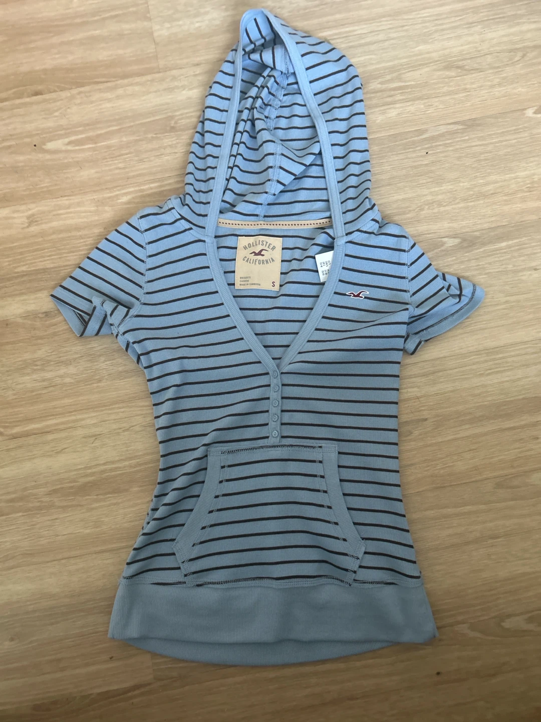 Hollister Striped Hoodie Shirt