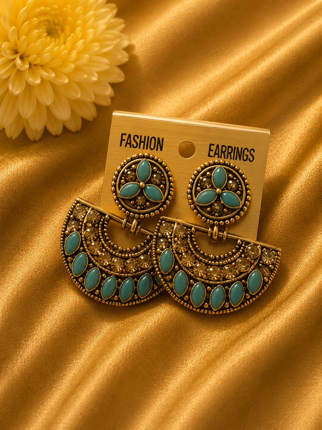 Fashion Earrings with Turquoise Stones