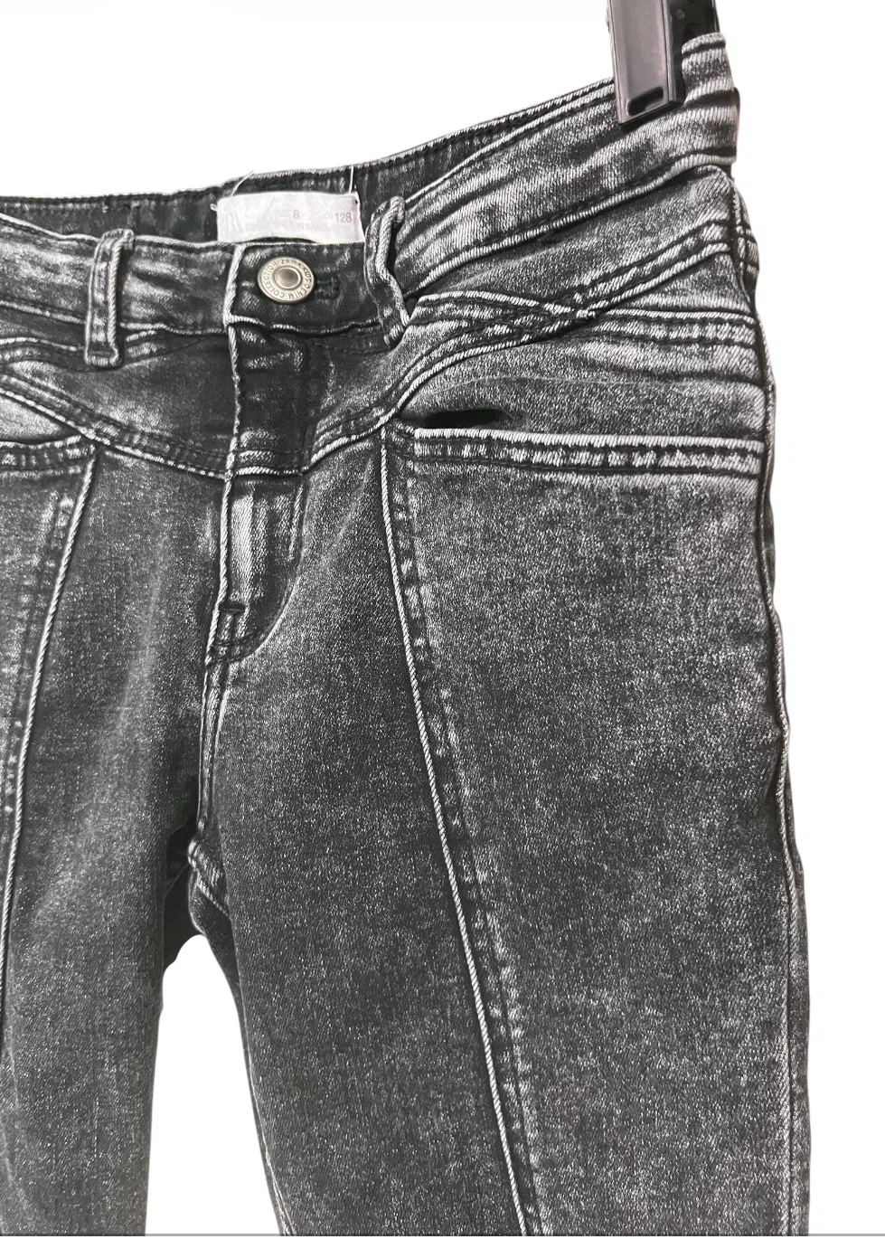 Zara Girls Skinny Jeans – Size 8 | Black Wash | Like New - photo 2