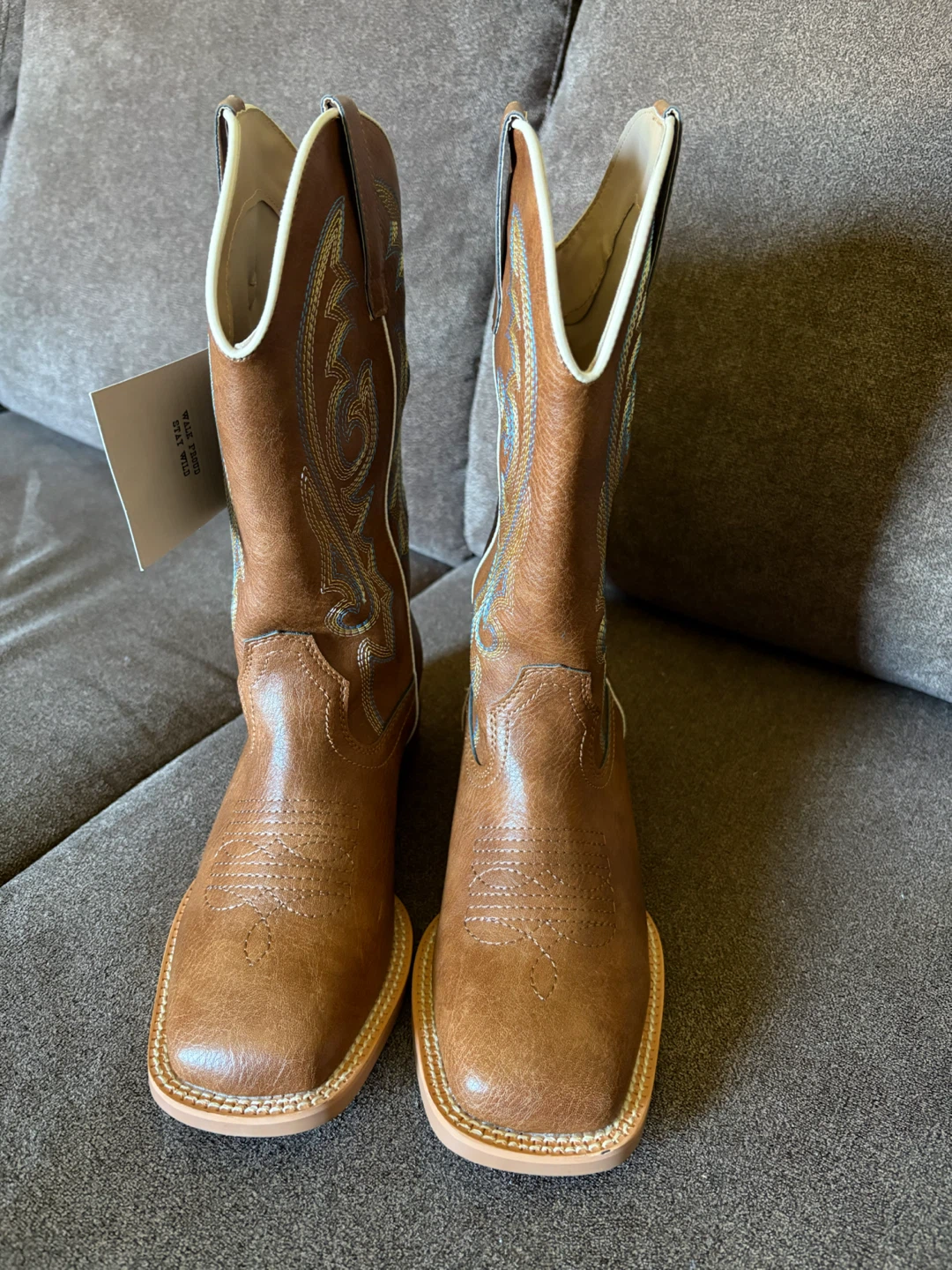 New SheSole Women's Extra Wide Calf Brown Cowboy Boots - photo 3