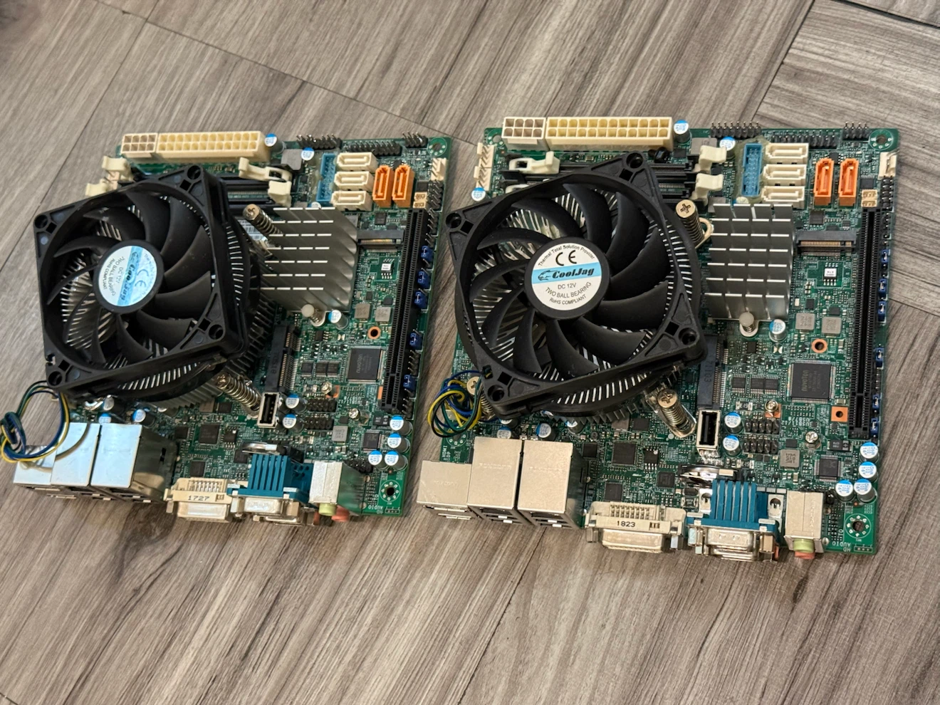 Lot of 2 Mini ITX Motherboards with CPU Coolers has cpu inside - photo 2