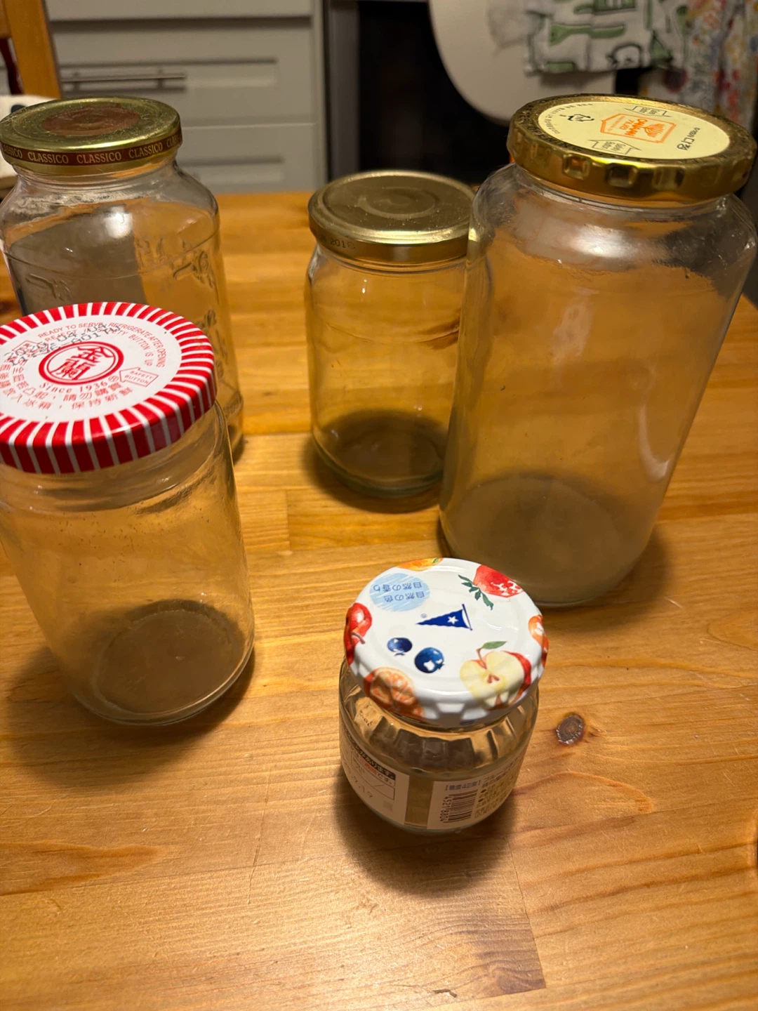Assorted Empty Glass Jars