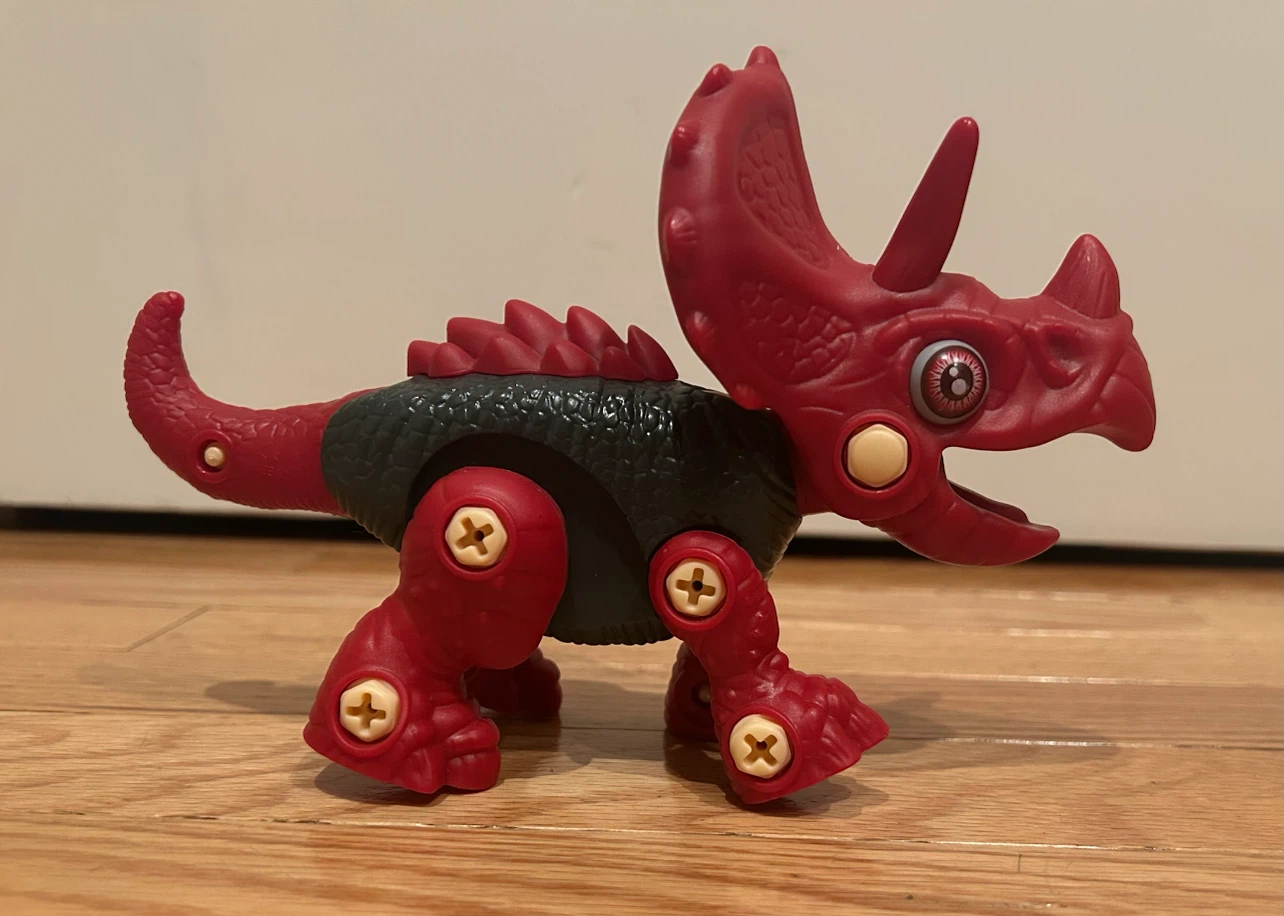 Red Triceratops Build-a-Dino Toy