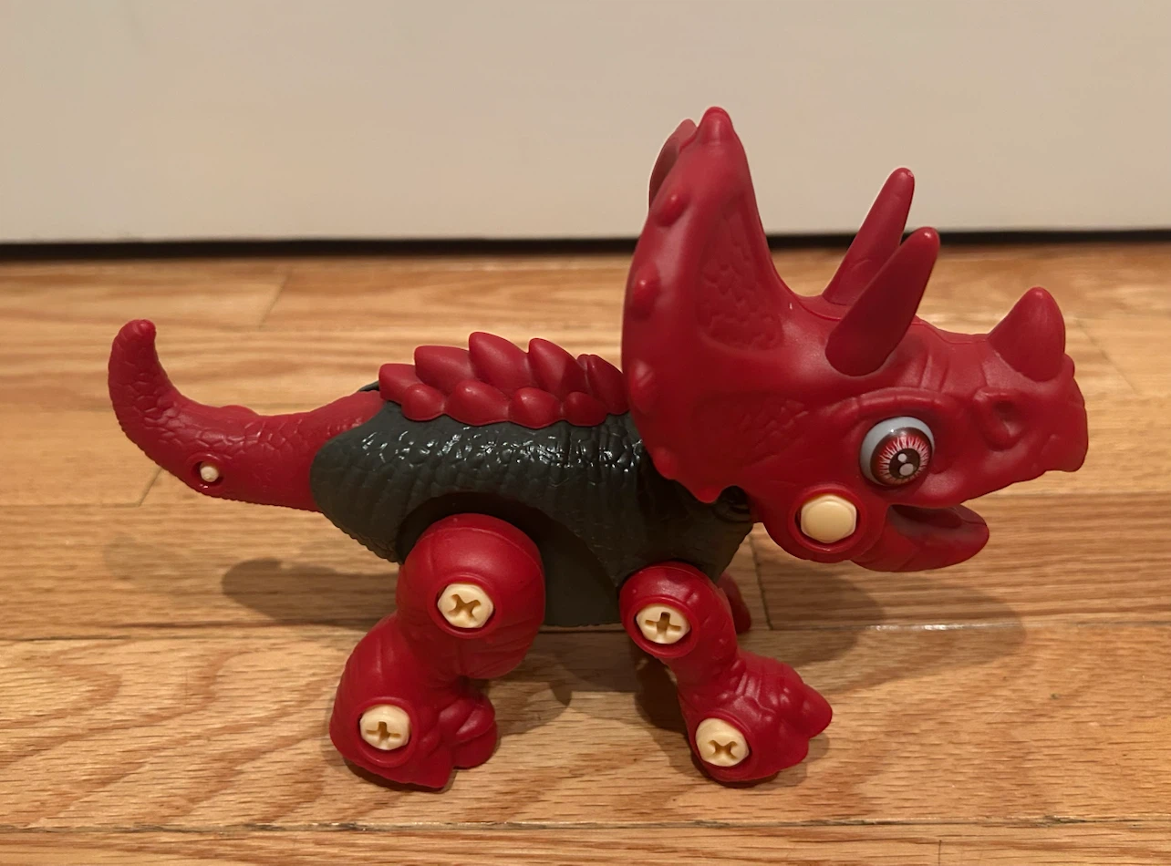 Red Triceratops Build-a-Dino Toy - photo 2