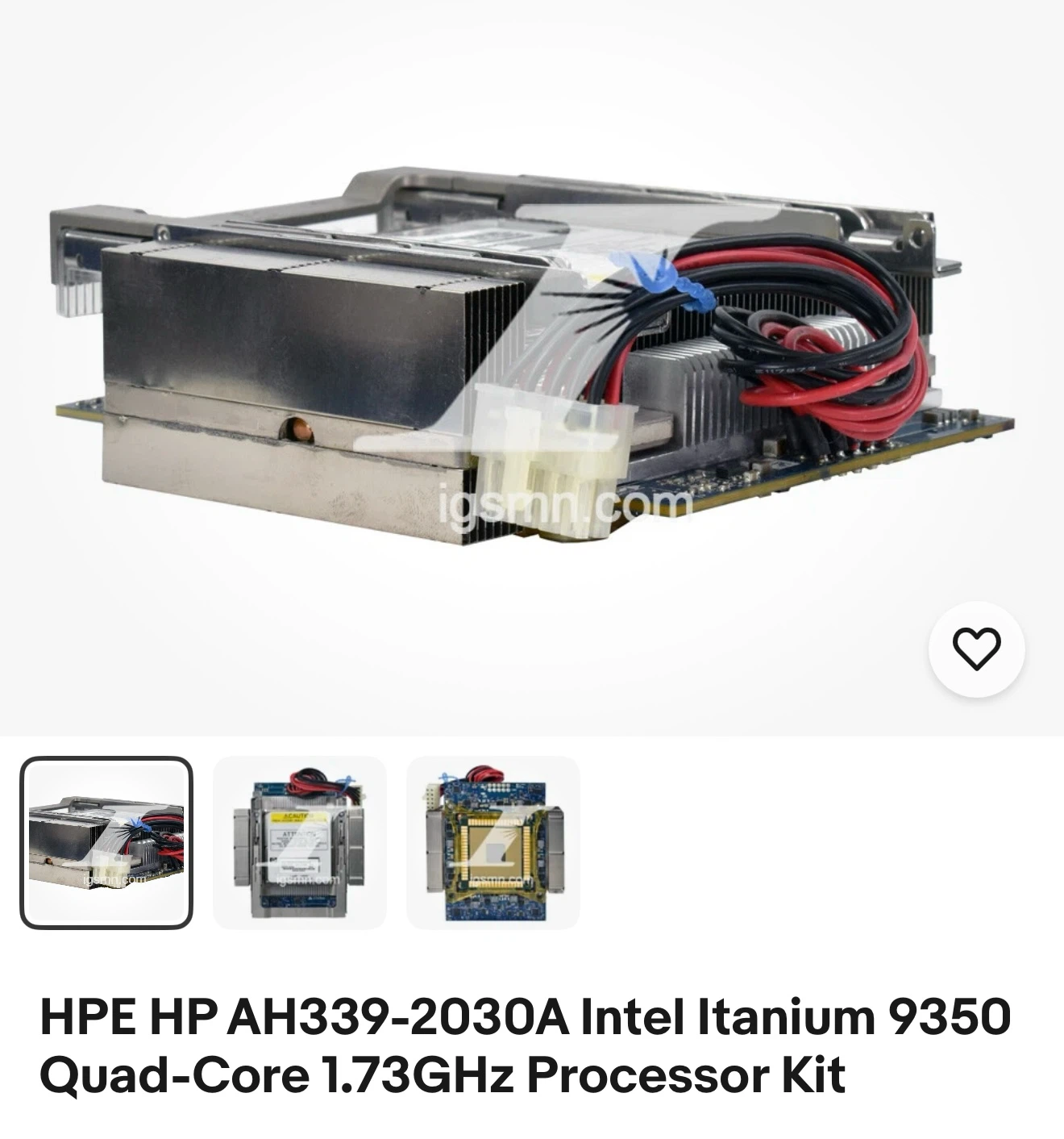 HPE HP AH339-2030A Itanium 9350 Quad-Core 1.73GHz Processor Kit