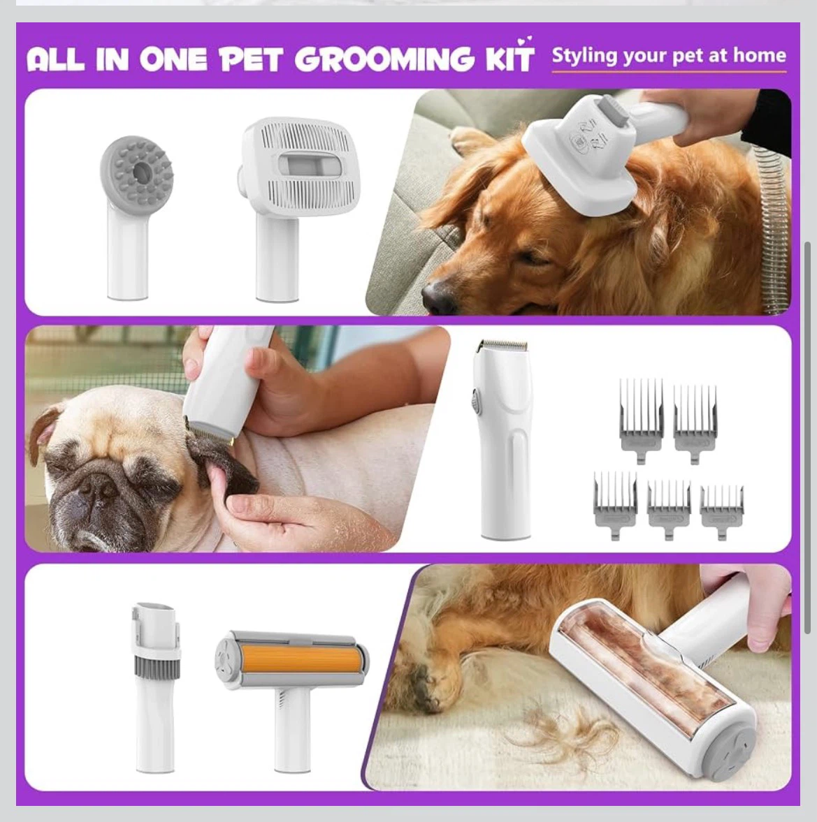 Homeika All-in-One Pet Grooming Kit & Vacuum - photo 4