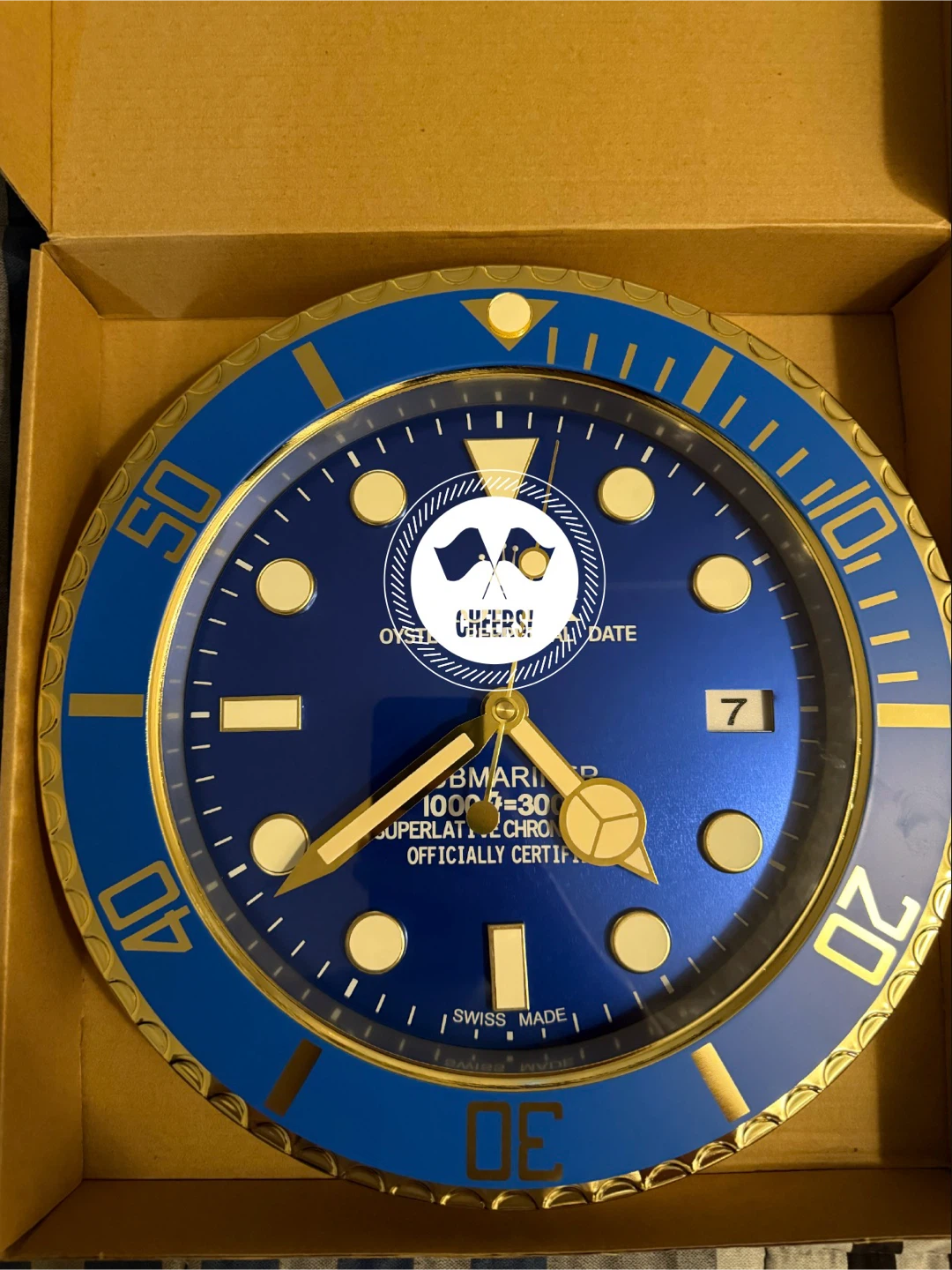 Blue Submariner Wall Clock