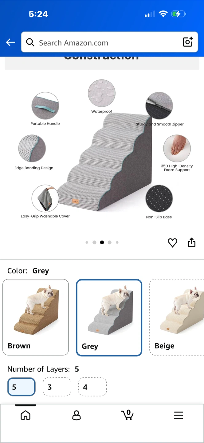 New Gardner Pet 5-Step Dog Stairs for Couch - photo 5