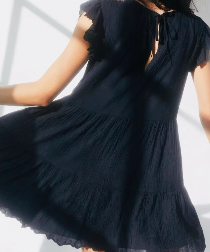 Wilfred La Bohème Navy Tiered Dress S - photo 2