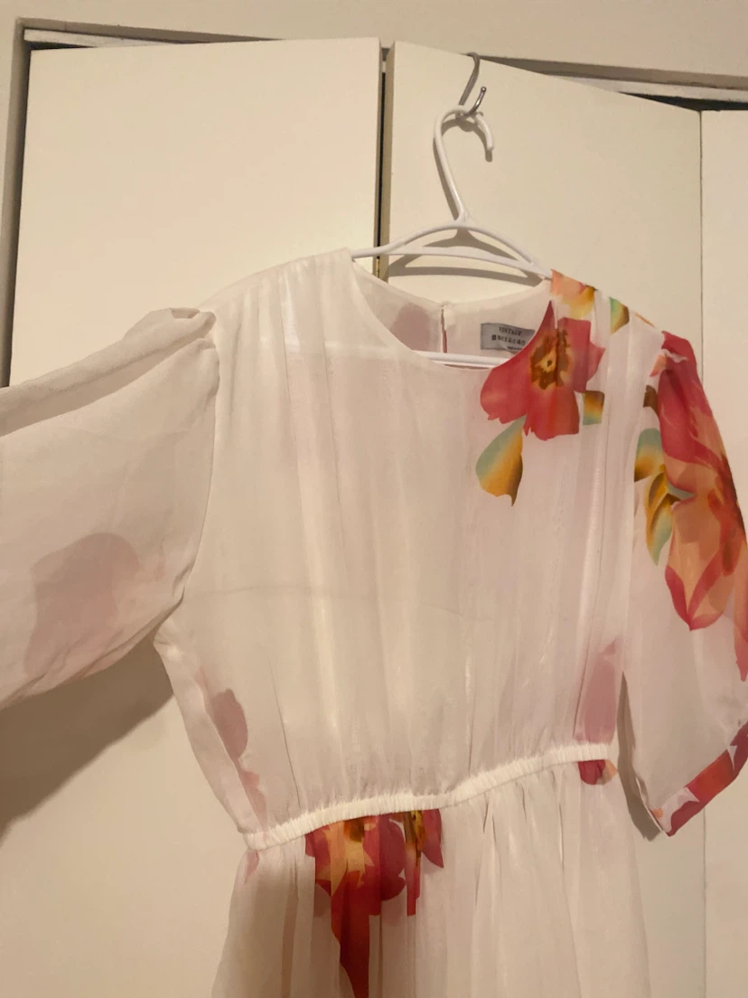 White floral sheer dress - photo 3