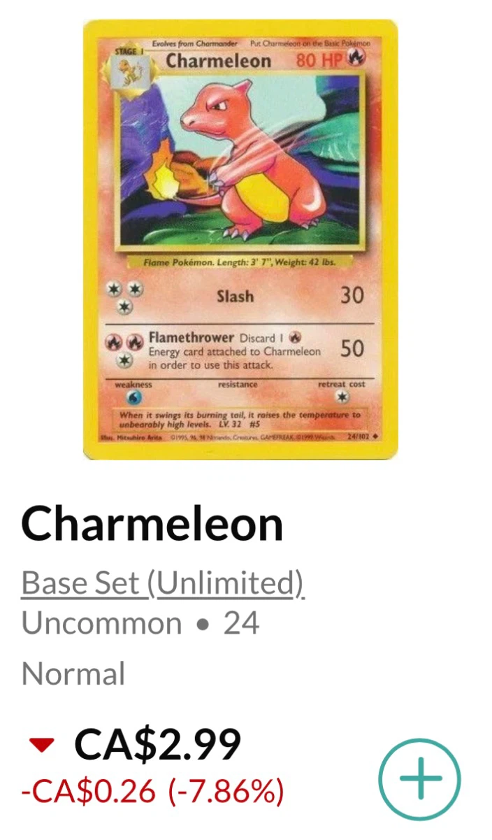 Charmeleon • Pokémon Base Set (Unlimited) *** - photo 3