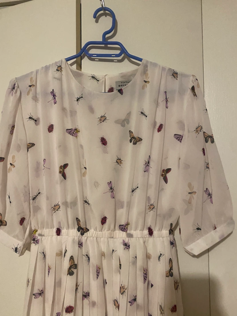 White Butterfly Print Midi Dress - photo 2