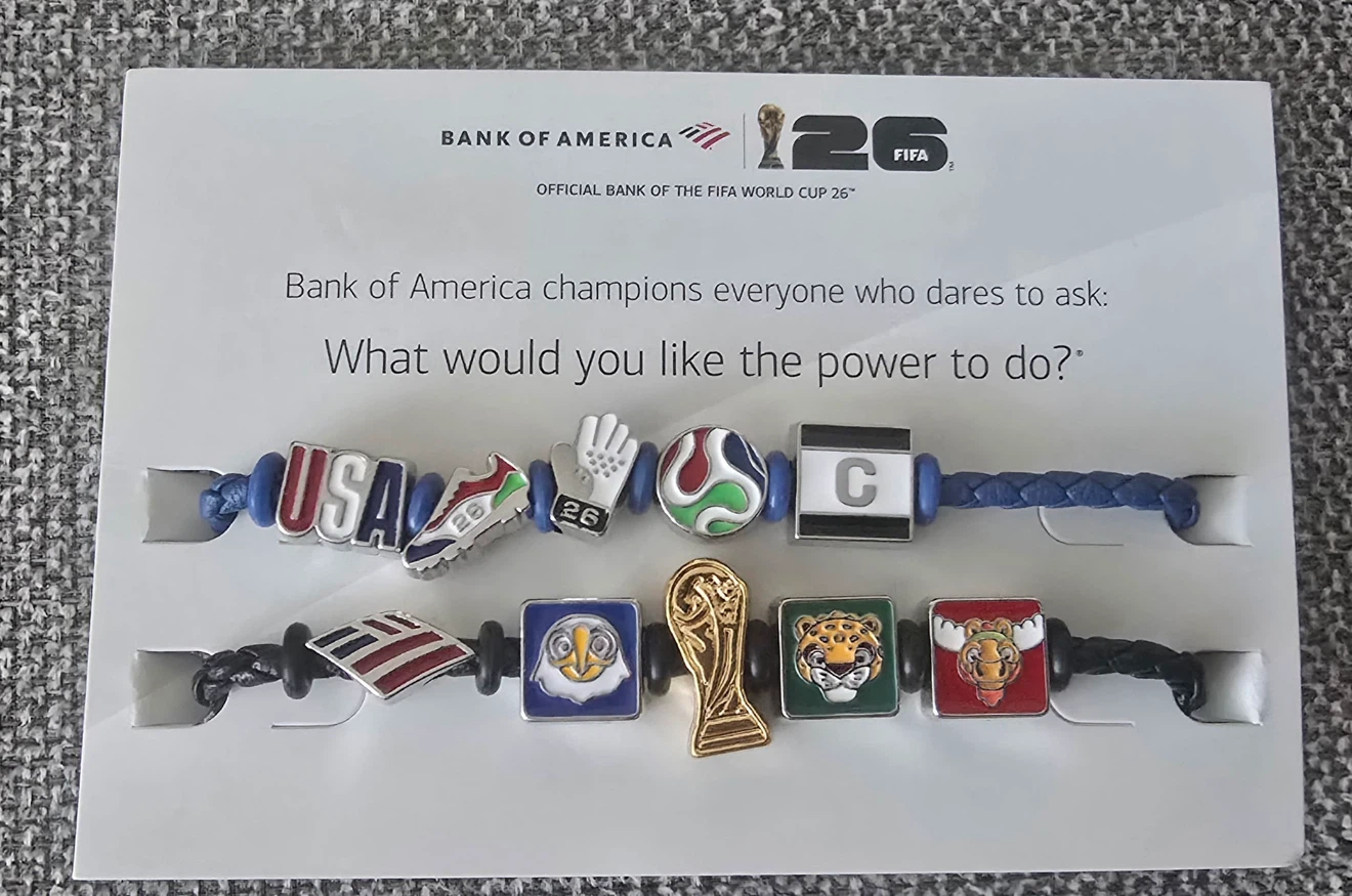 Bank of America FIFA World Cup 26 Charm Bracelets USA