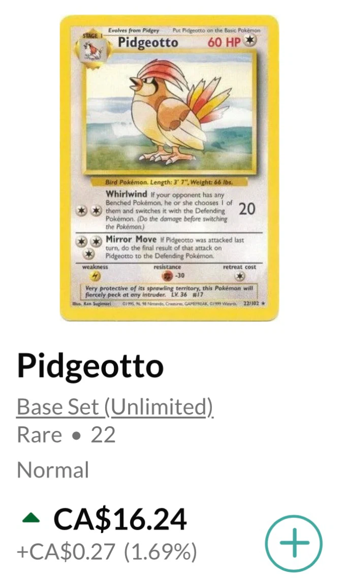 Pidgeotto • Pokémon Base Set (Unlimited) *** - photo 3