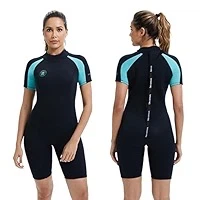 New Lemorecn Wetsuit Black/Teal  for Women/Men who  3mm Shorty - photo 4