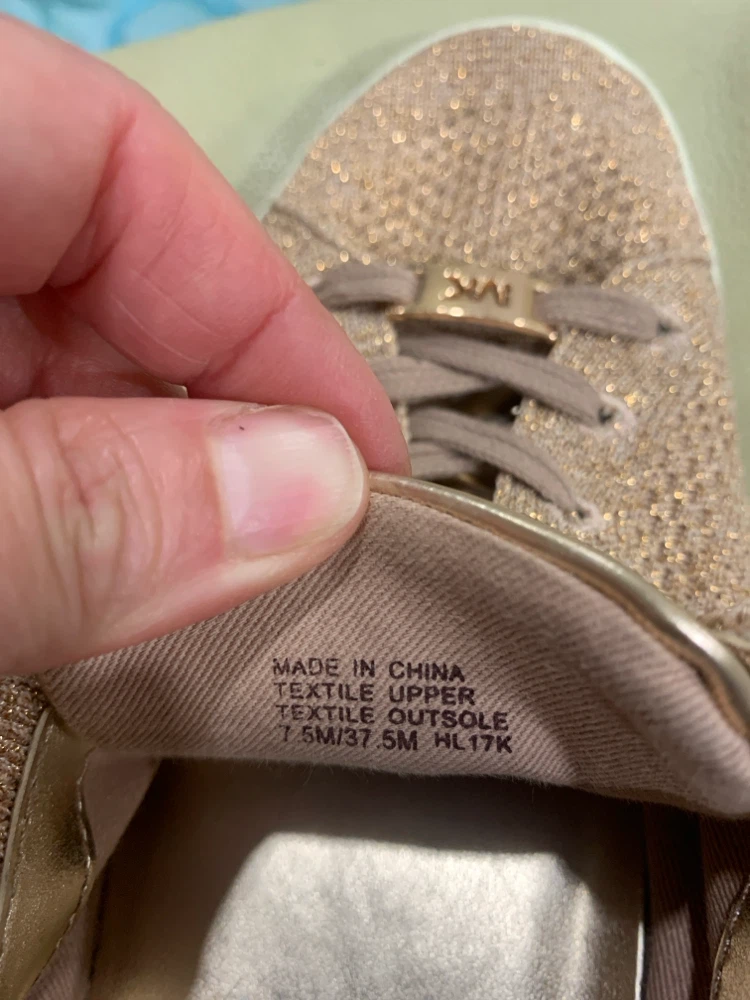 Michael Kors Rose Gold Glitter Sneakers Size 7.5 - photo 2