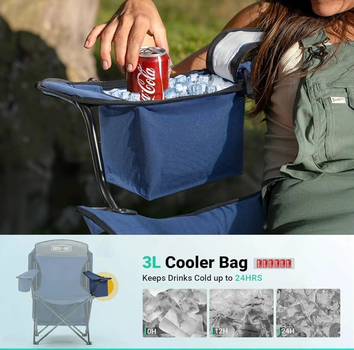 OVERMONT Camping Chair with Cooler Bag and Canopy - photo 4