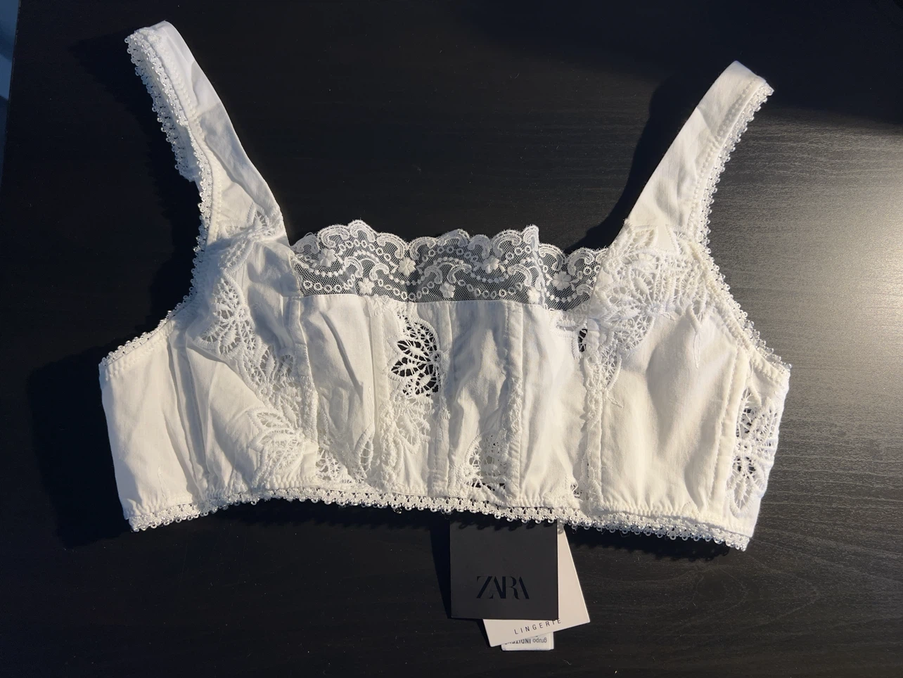 Zara White Lace Bralette Top