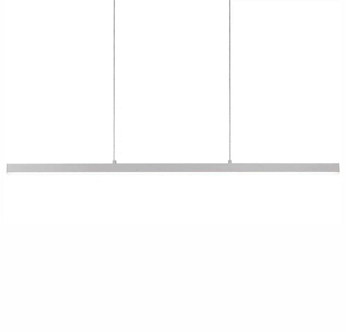 Kuzco Vega 45" LED Linear Pendant, Nickel/White Acrylic Diffuser