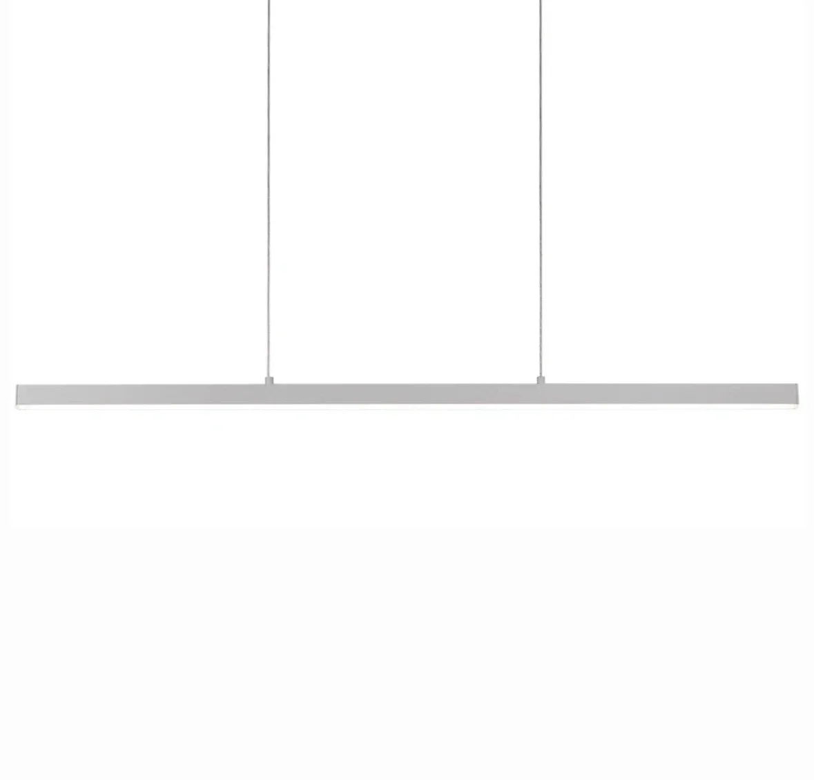 Kuzco Vega 45" LED Linear Pendant, Nickel/White Acrylic Diffuser