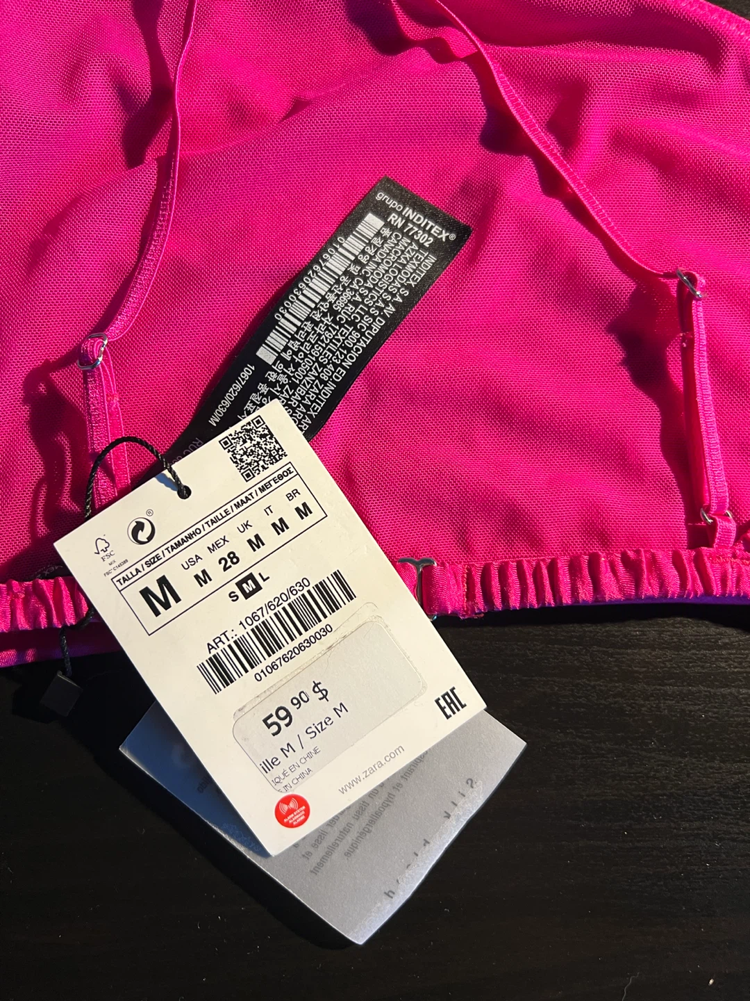 Zara Pink Cami Top Size M - photo 3