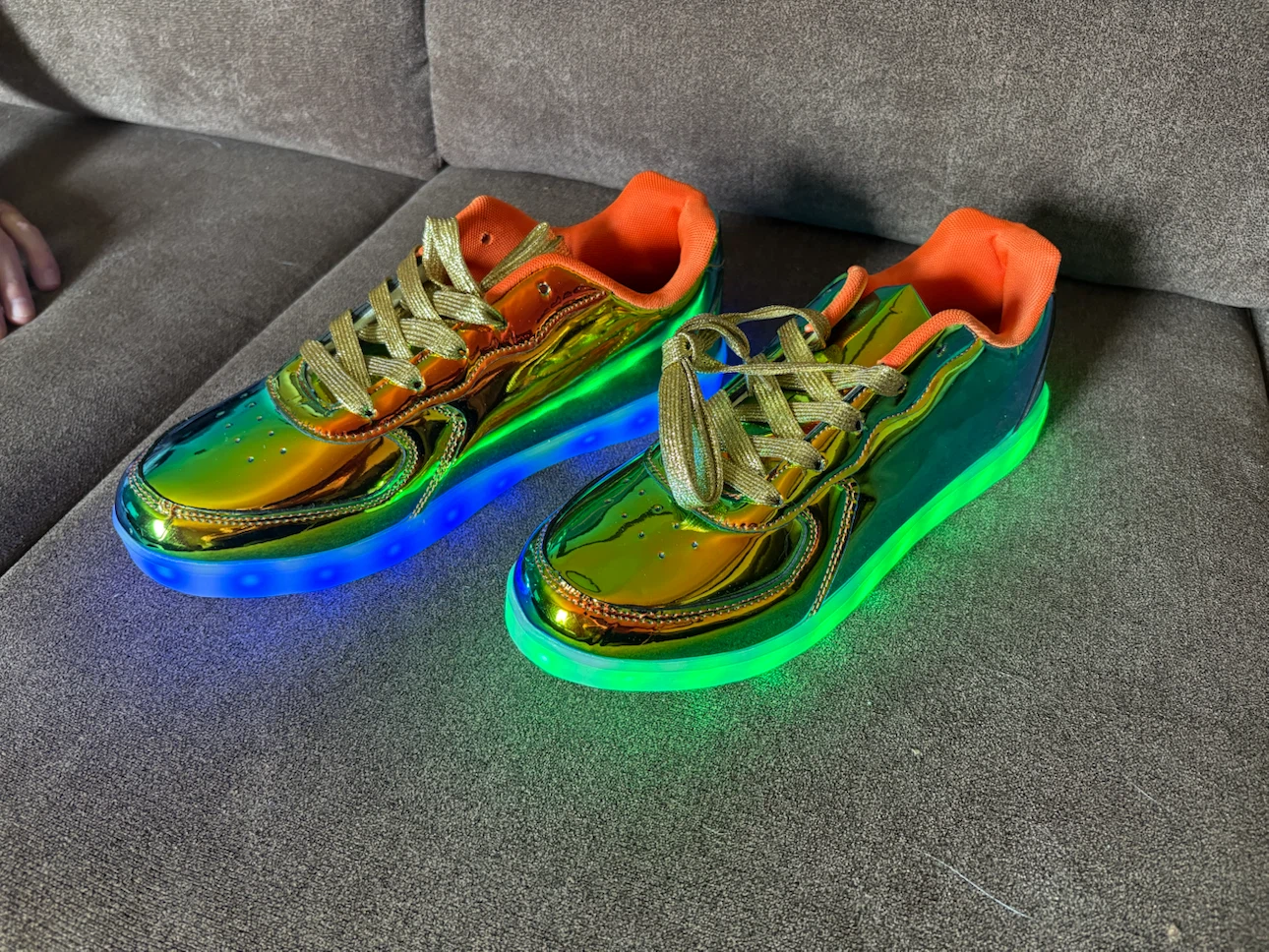 New Mens Kunwfnix Metallic Dazzle Sneakers vibrant chrome finish - photo 2
