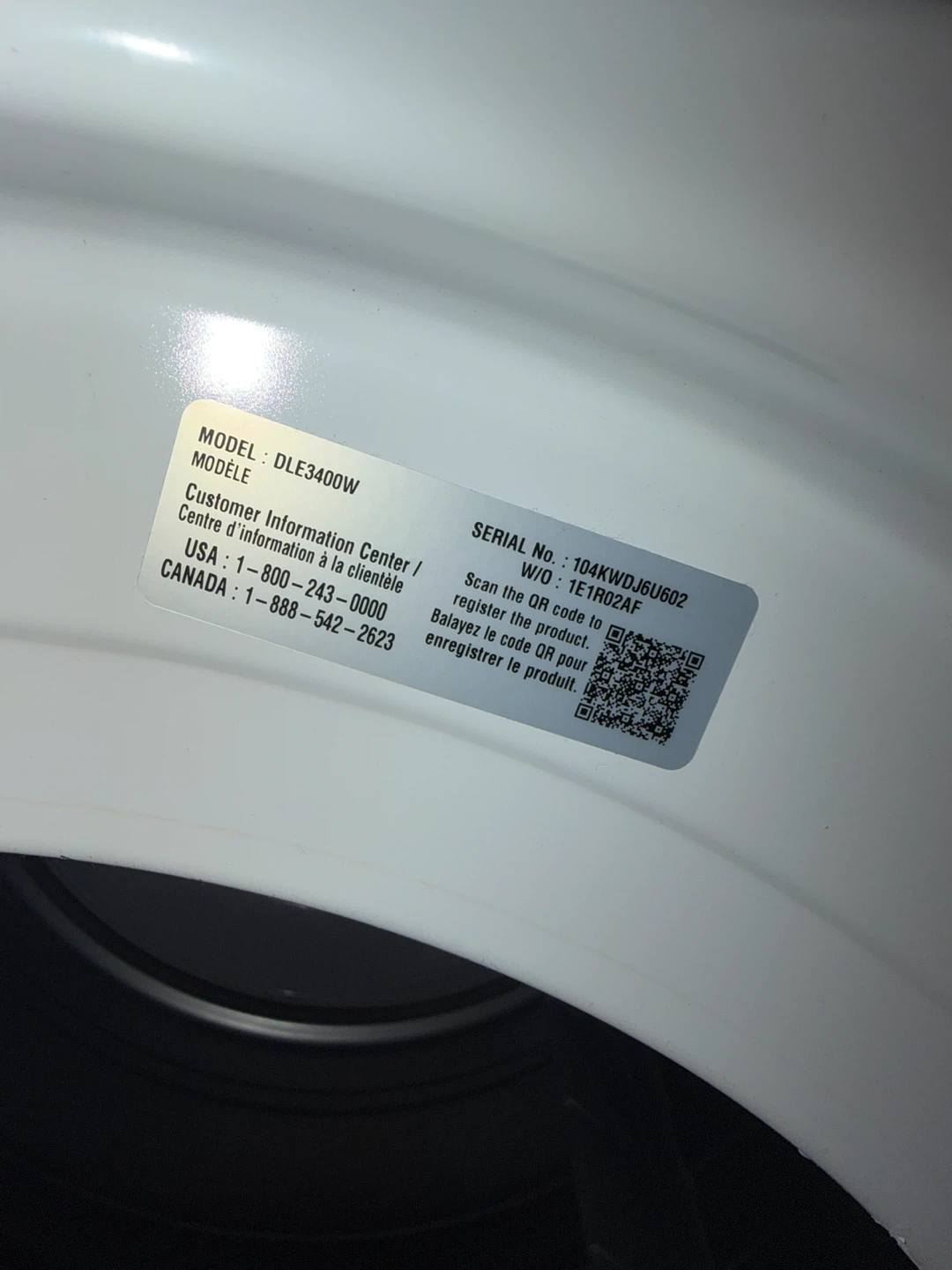LG DLE3400W Electric Dryer - photo 3