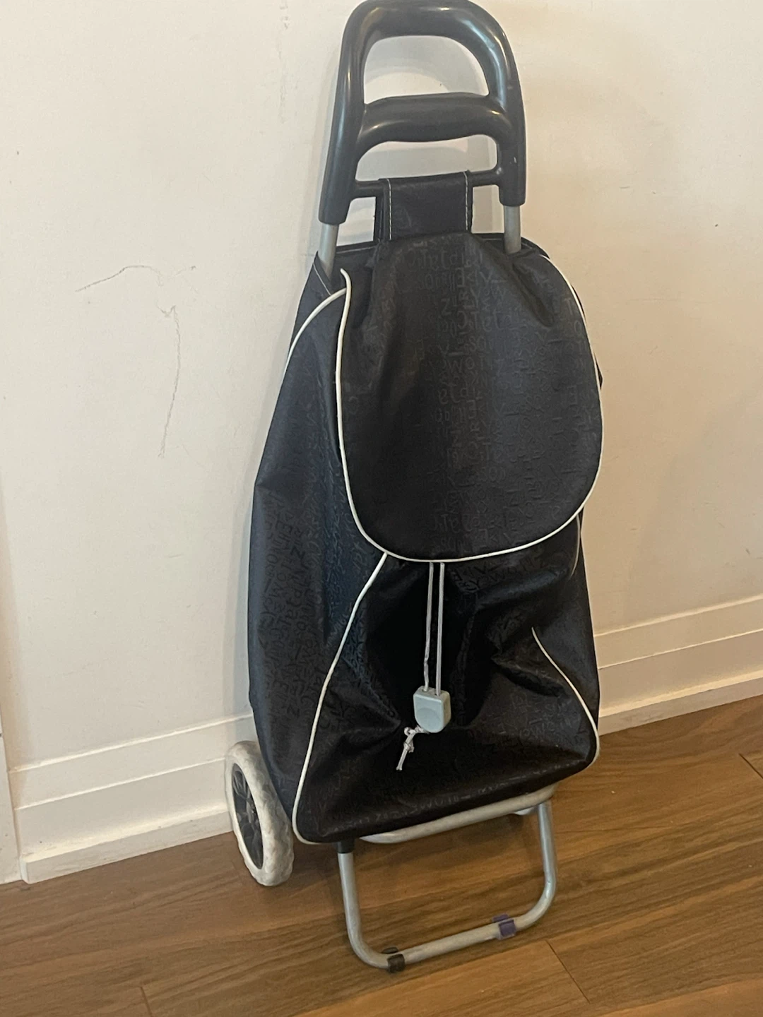 Black Shopping Trolley with Pattern