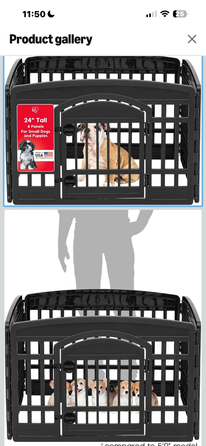 IRIS Pet Pen 24" Tall 4 Panel Playpen for Small Dogs/Puppies - photo 2