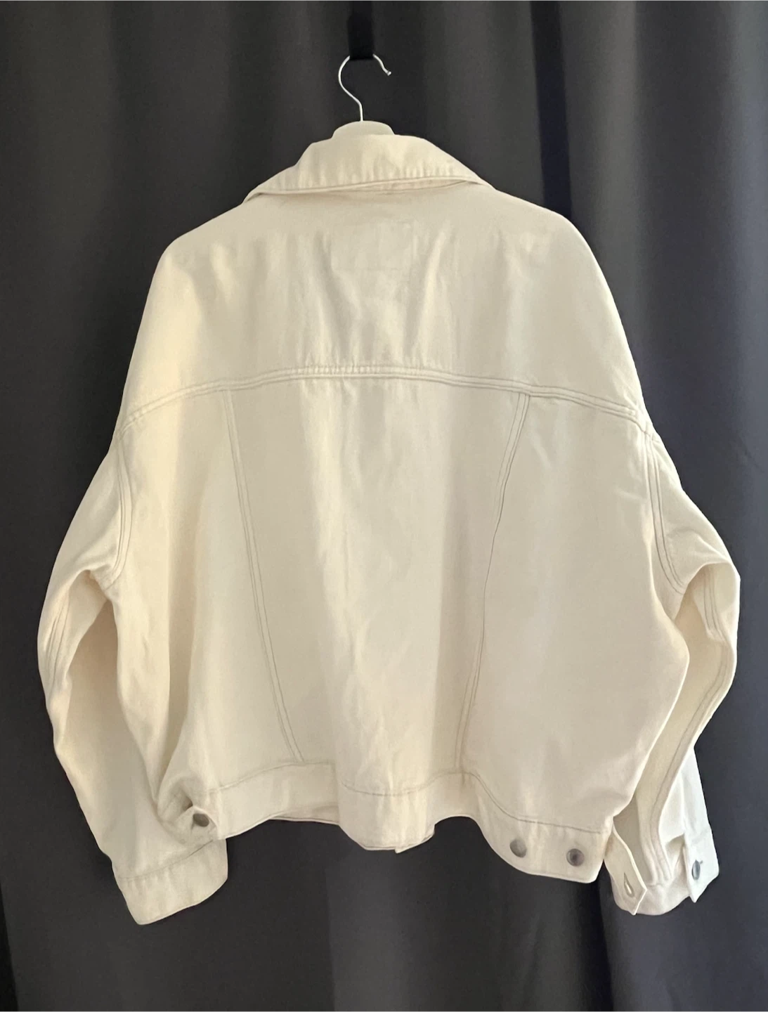 DENIM Cream Oversized Denim Jacket Size L - photo 4