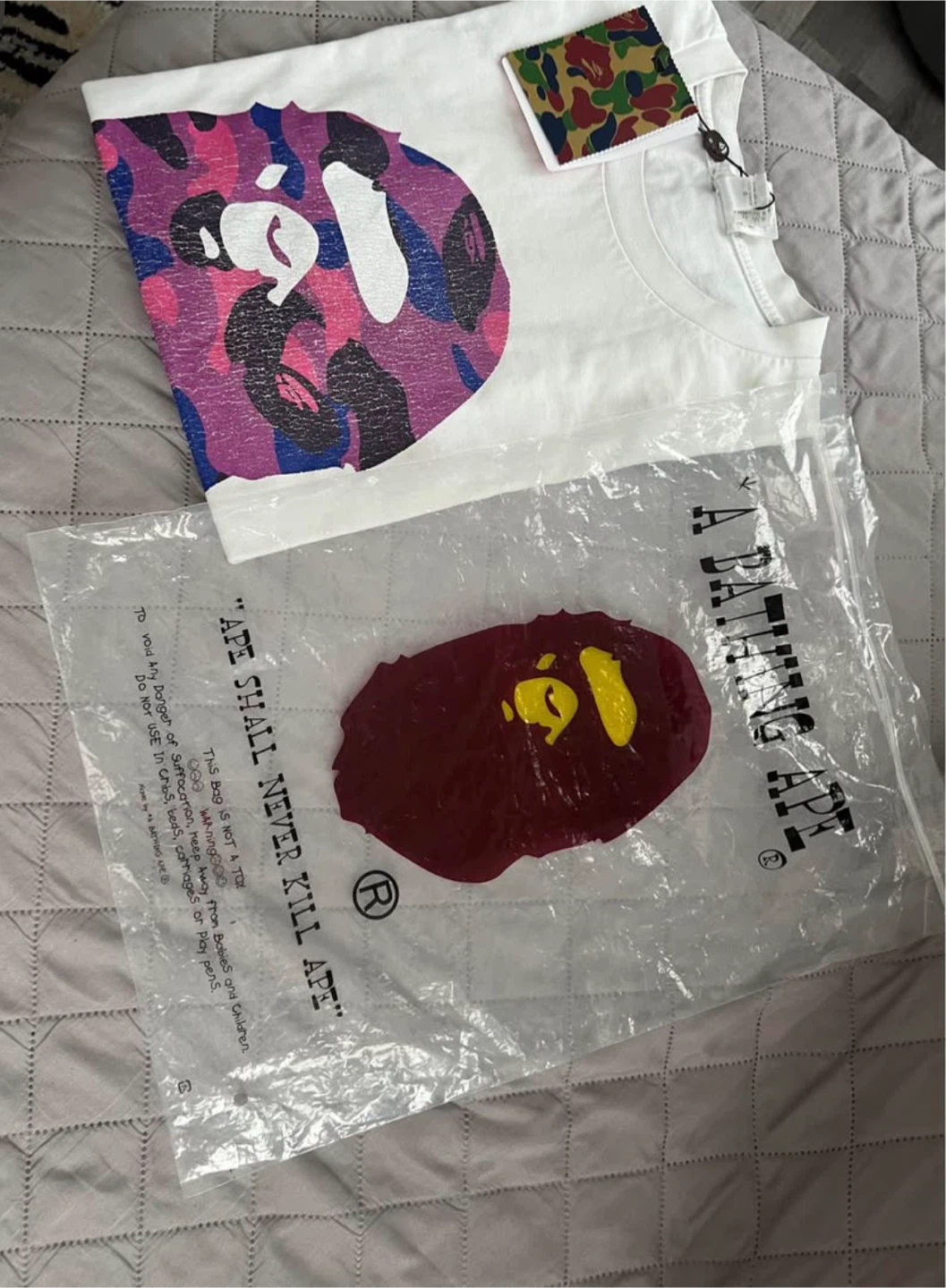 BAPE A Bathing Ape Camo Ape Head T-Shirt White