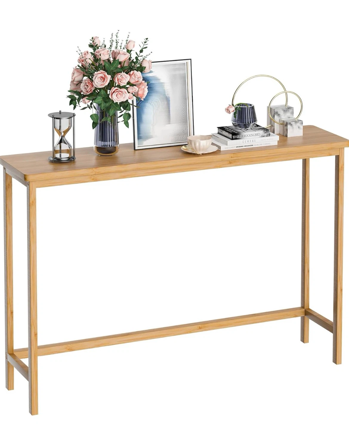 VASMIA 39" Bamboo Console Table - photo 4