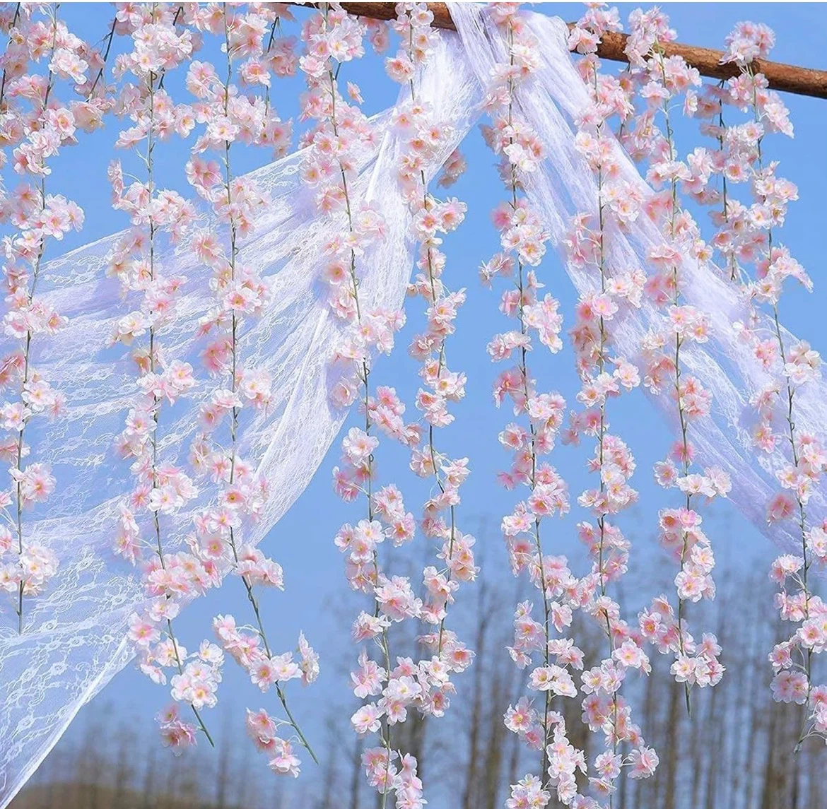 Artificial Cherry Blossom Flower Garland - photo 2