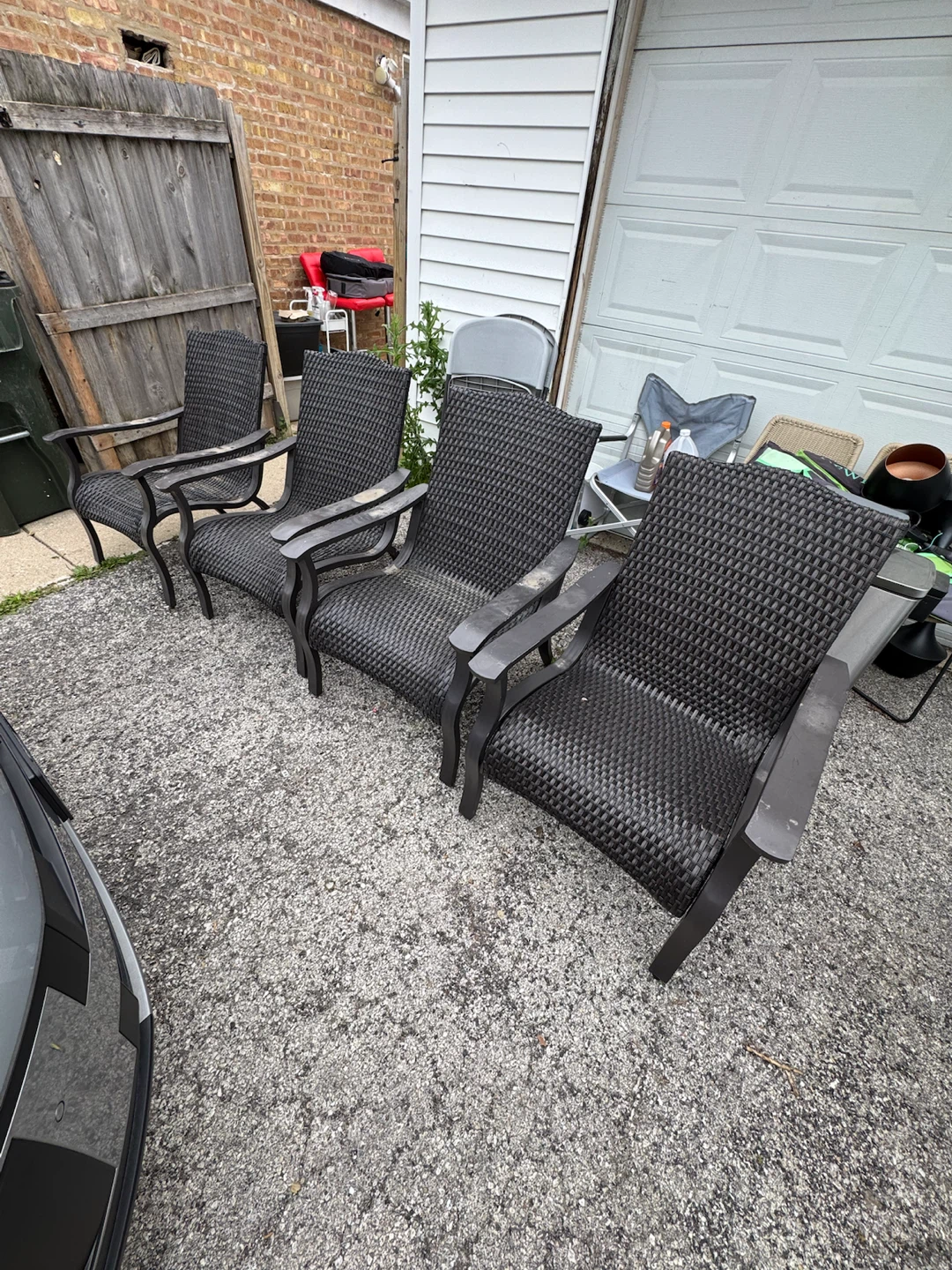 Set of 4 Woven Patio Chairs
