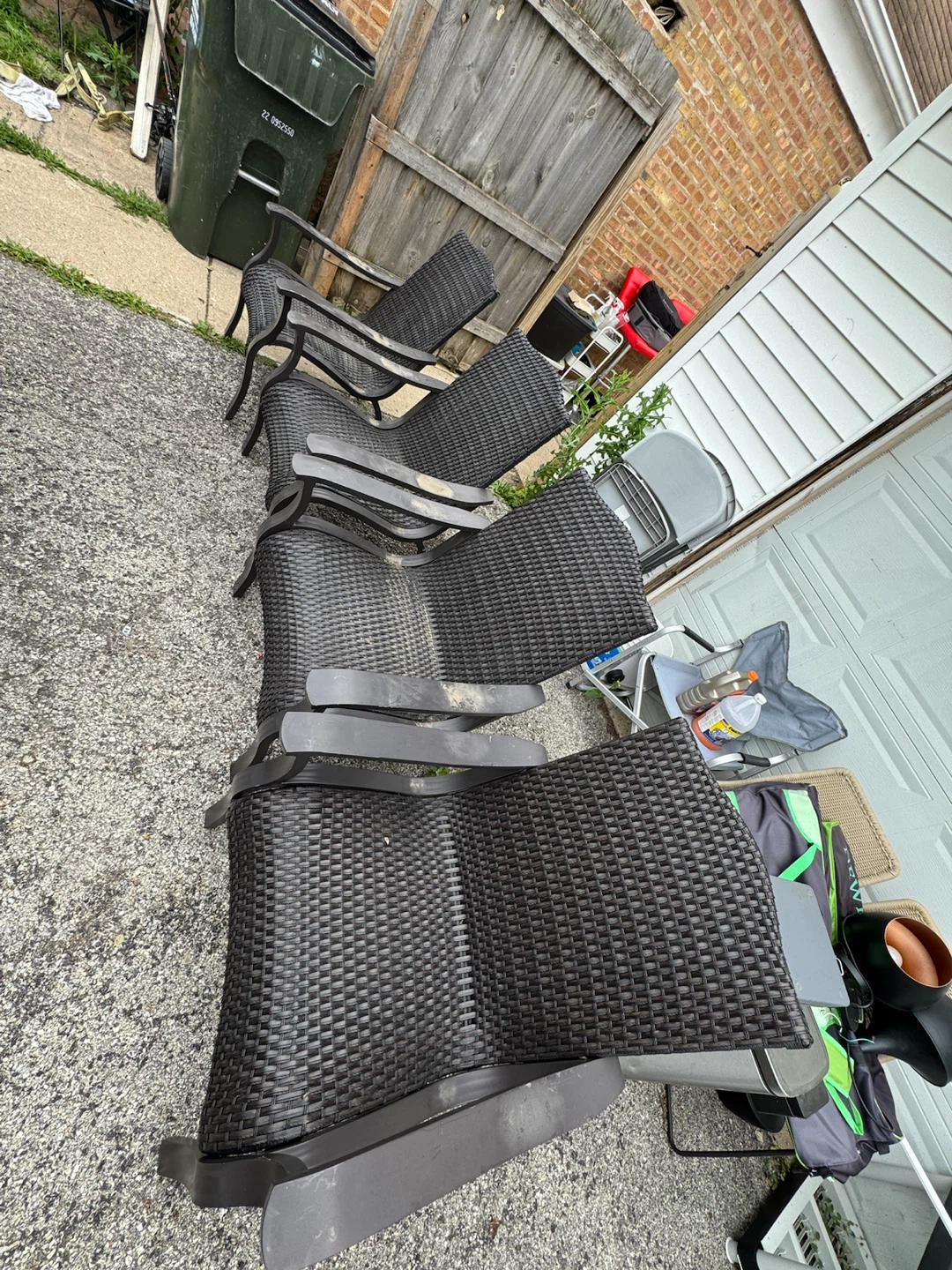 Set of 4 Woven Patio Chairs - photo 2