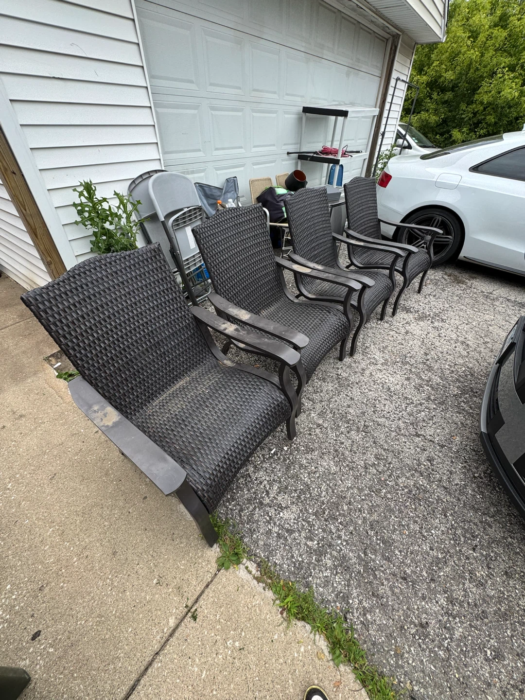 Set of 4 Woven Patio Chairs - photo 3