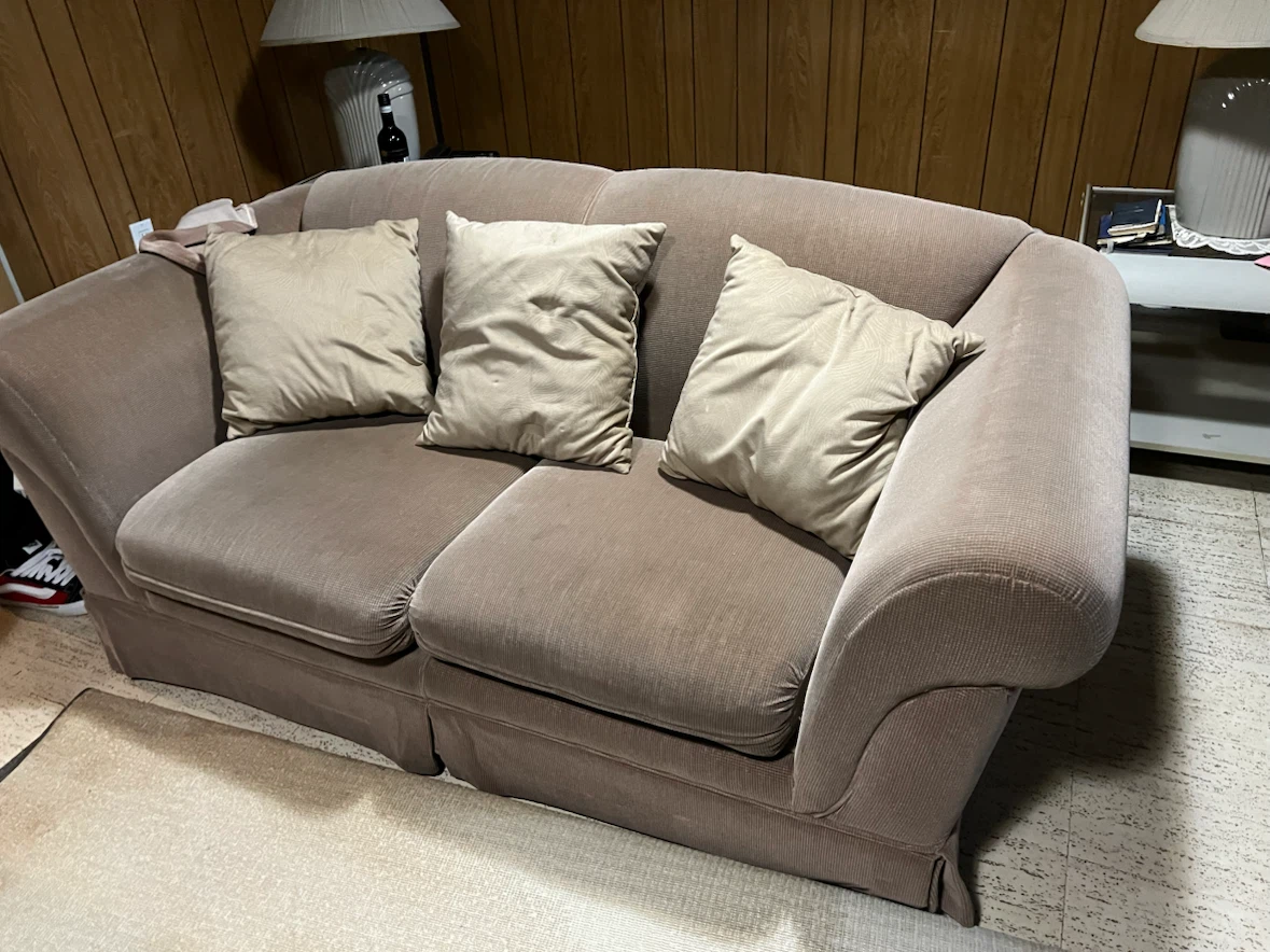 Brown Sofa with Pillows