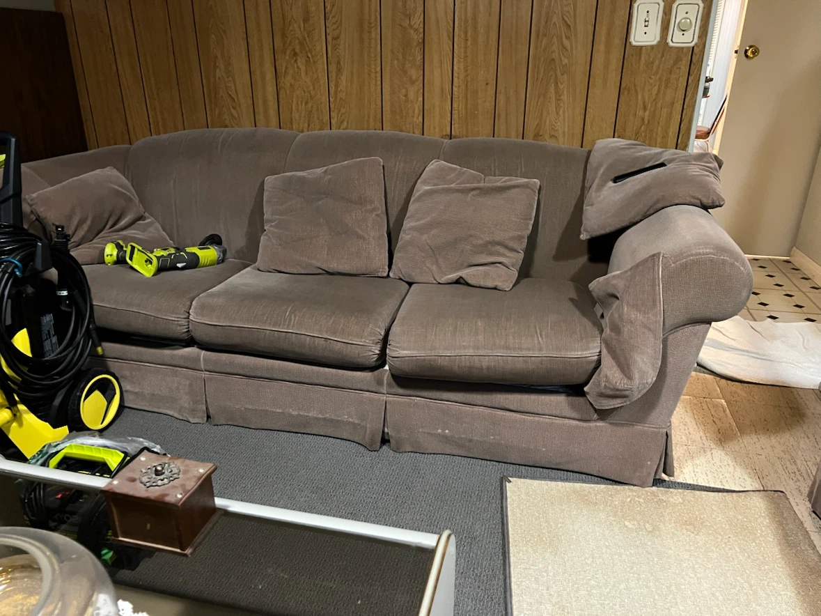 Brown Sofa with Pillows - photo 2